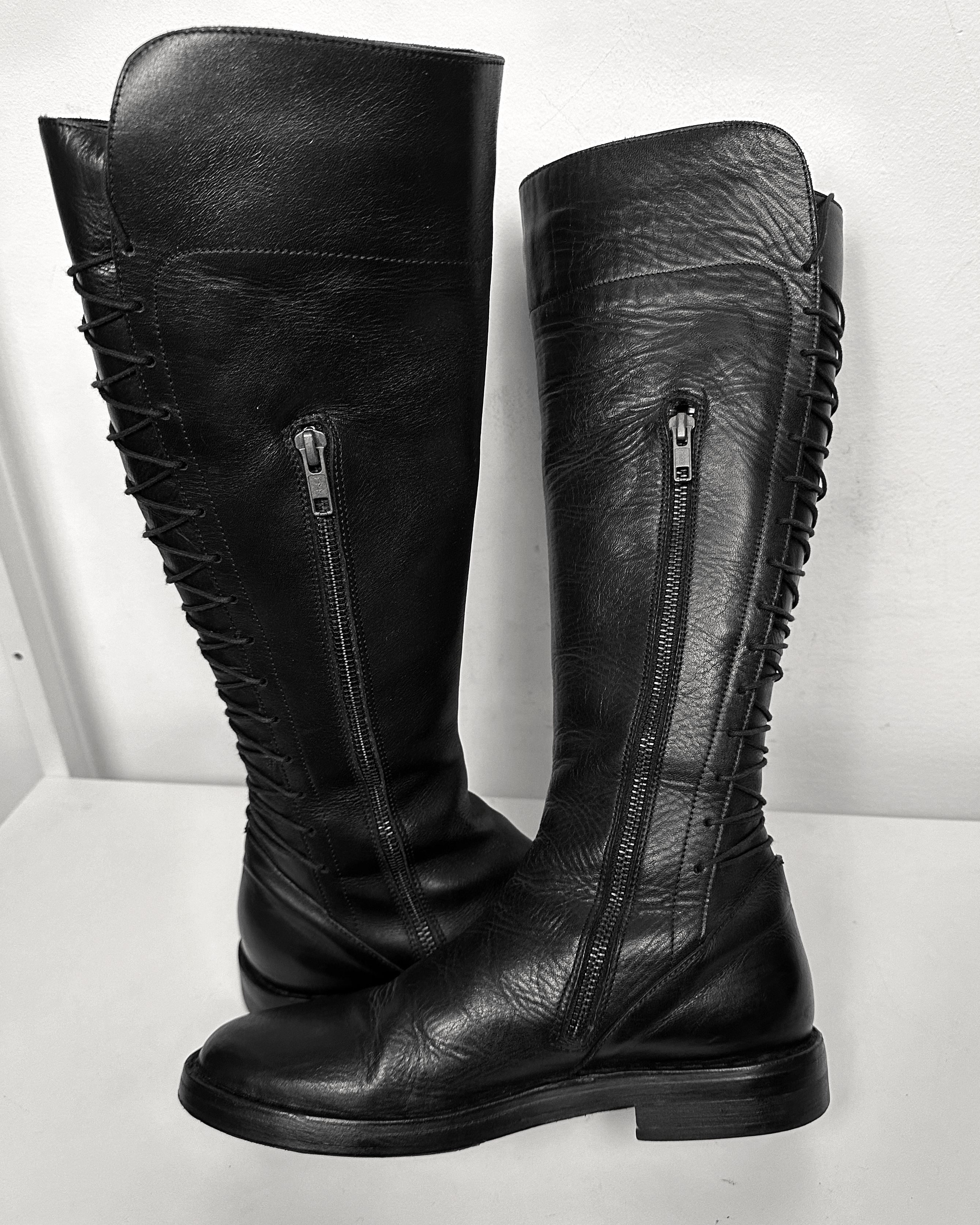 Ann Demeulemeester Ann Demeulemeester Knee High Back Lace Boots Size US 6 / IT 36 - 6 Thumbnail