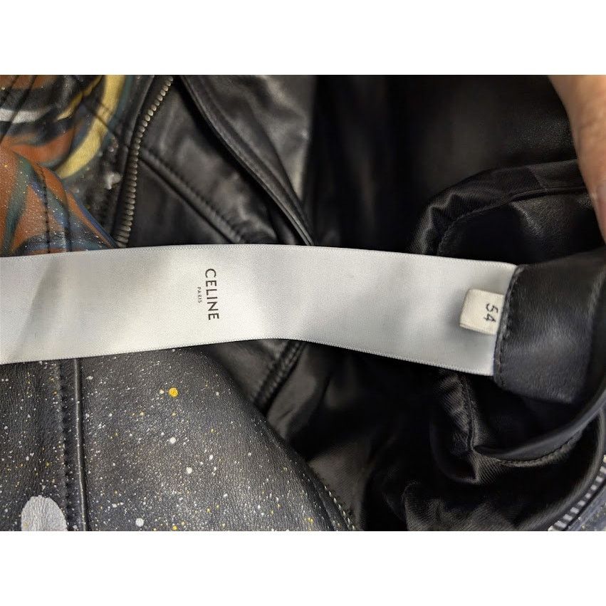 Celine o1rshd1 Hand Painted Biker Jacket in Black Size US L / EU 52-54 / 3 - 19 Thumbnail