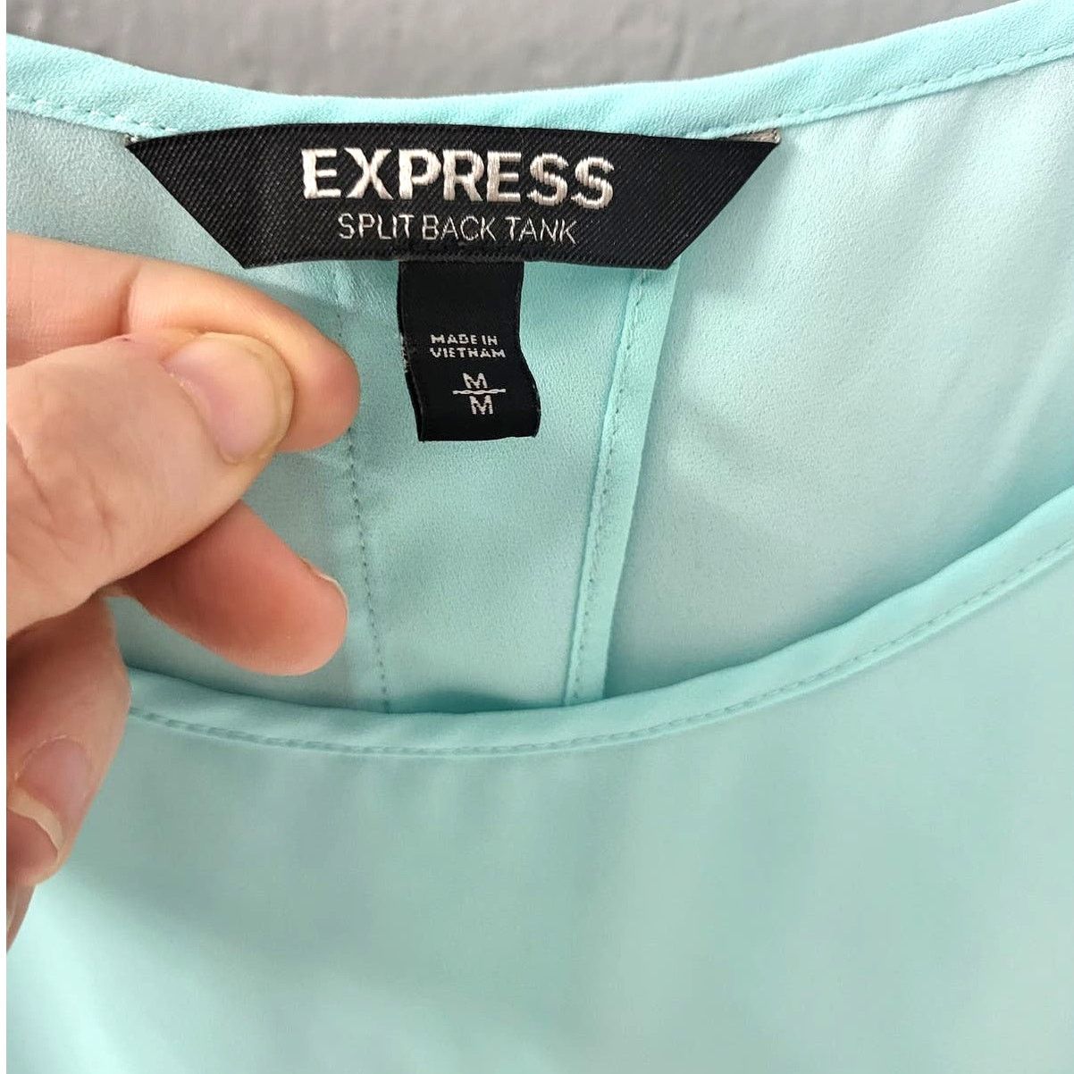 Express Express Light Blue Sleeveless Split Bk Top w/ Open Back -Med Size M / US 6-8 / IT 42-44 - 3 Thumbnail