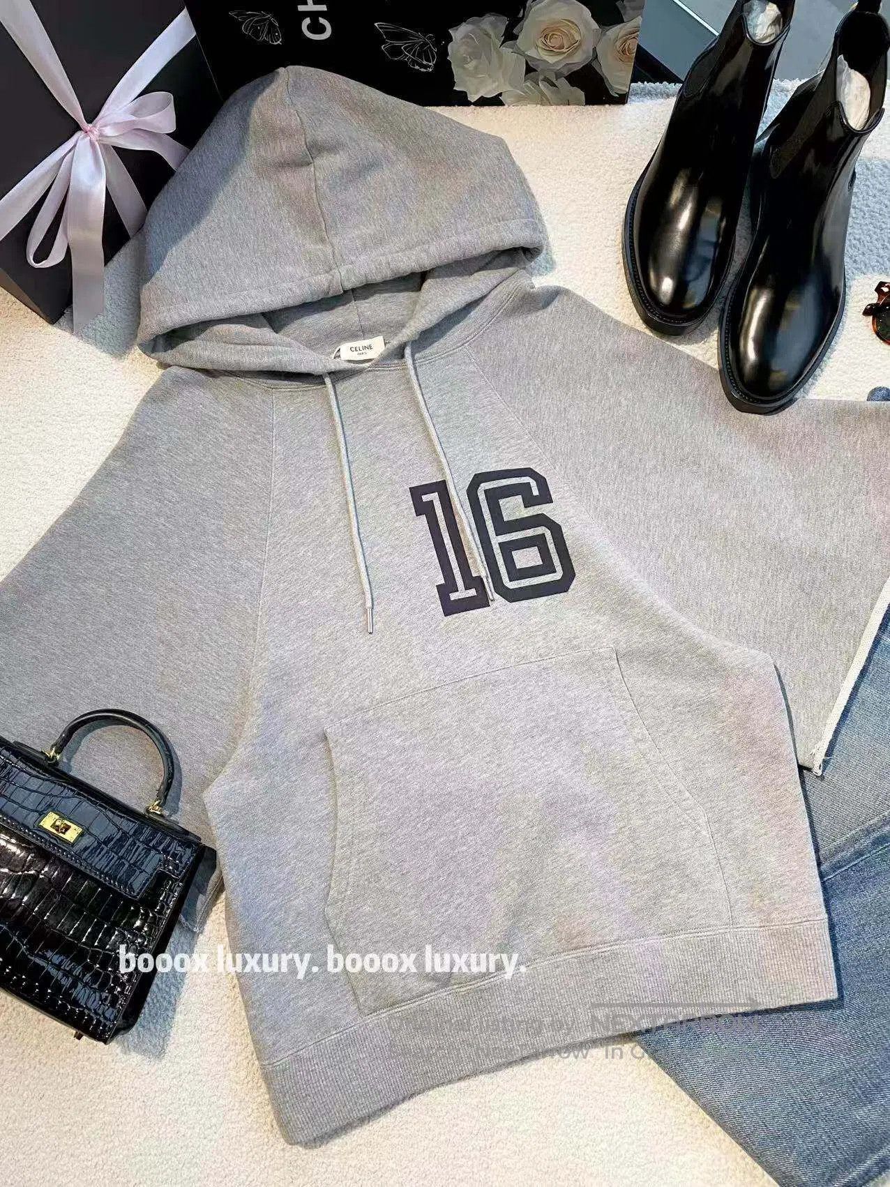 Celine Celine Printed logo short-sleeved hoodie| Size S / US 4 / IT 40 - 1 Thumbnail