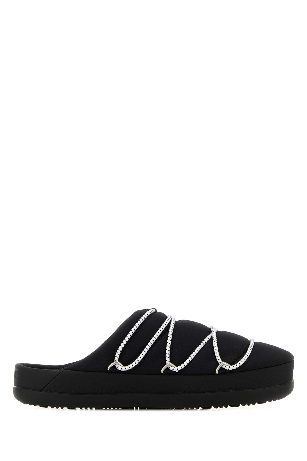 Moon Boot Black Fabric Slippers Size US 10 / IT 40 - 1 Thumbnail