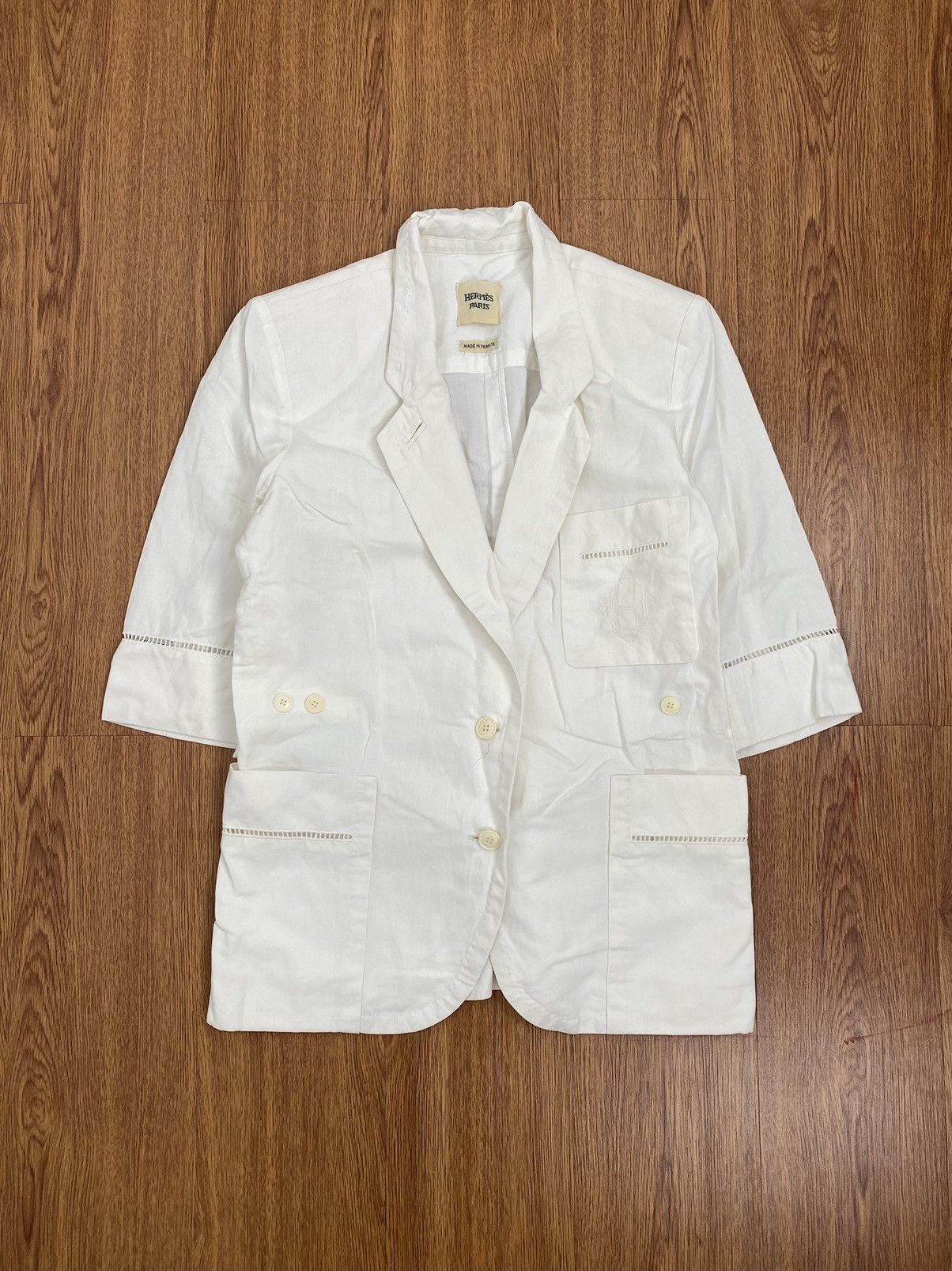 Hermes × Maison Margiela Vintage Hermes Maison Margiela white Blazer Size 34R - 1 Thumbnail