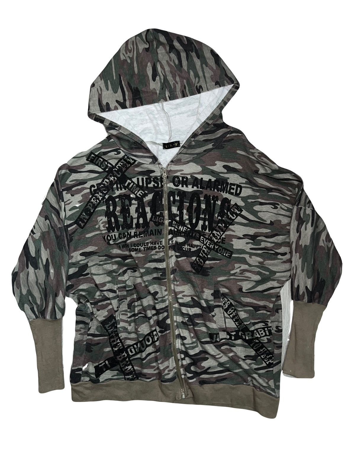 Japanese Brand Punk hoodie zip camo print skull logo Size US M / EU 48-50 / 2 - 2 Thumbnail