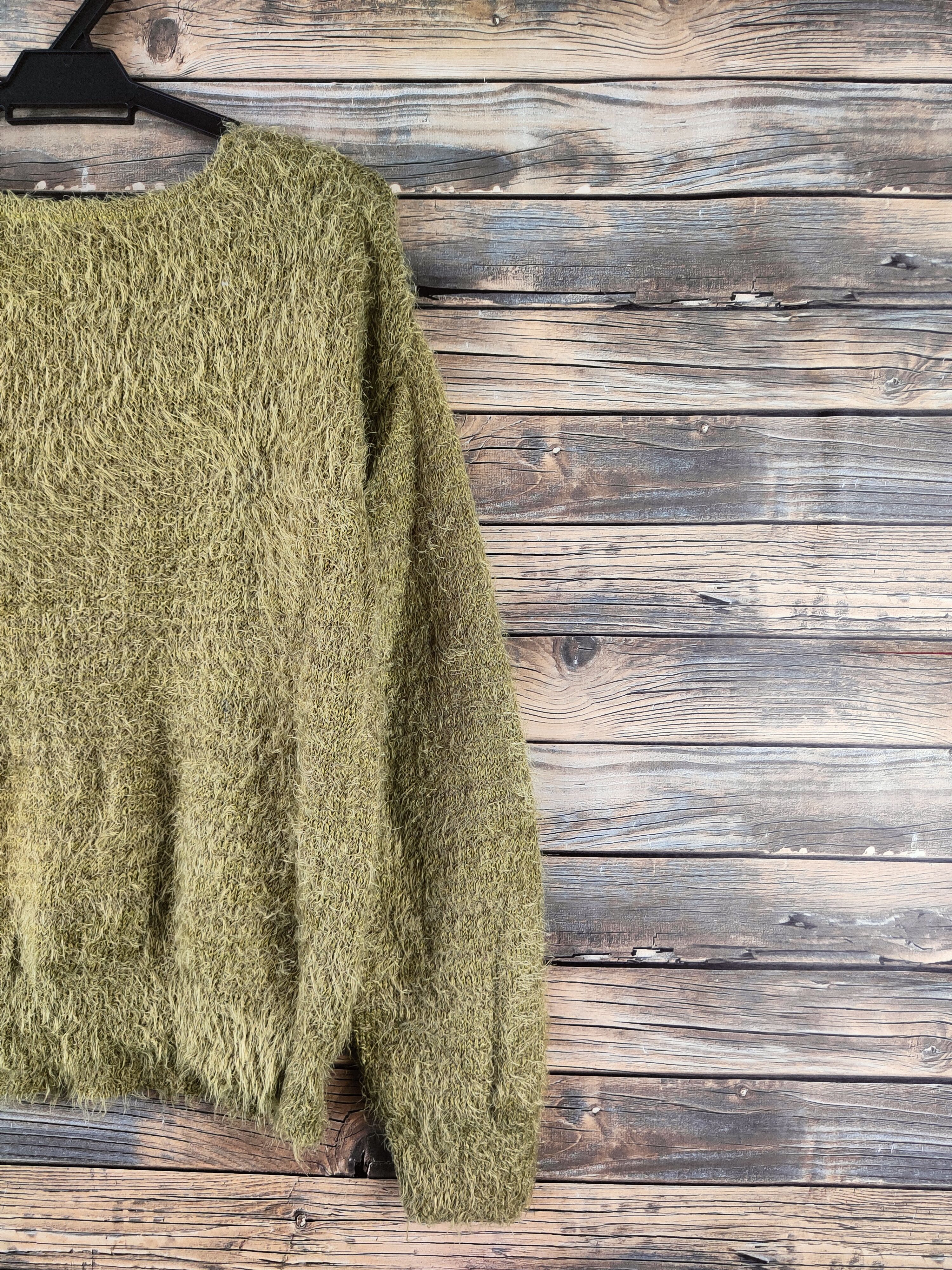 Japanese Brand DL Mouvoir Femme Green Fur Mohair Knitwear #46-930 Size L / US 10 / IT 46 - 9 Thumbnail