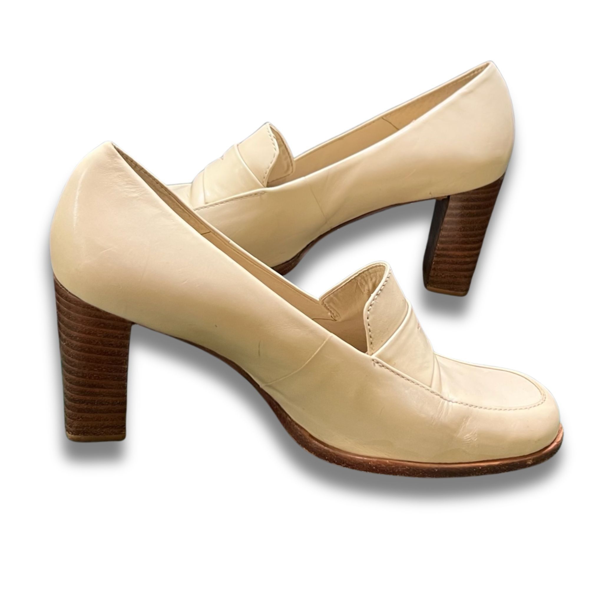 Other Antonio Melani Beige Leather Block Heel Pumps Size 6 Size US 6 / IT 36 - 4 Thumbnail