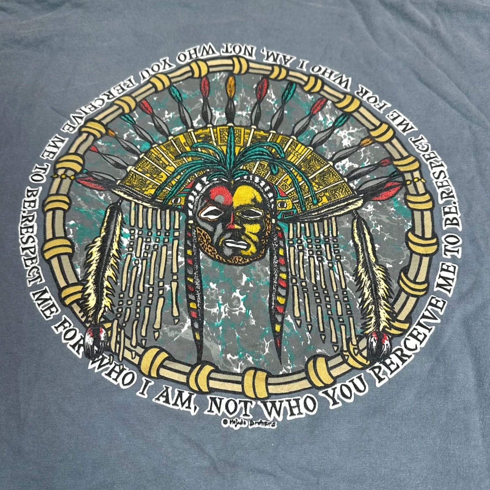 Vintage Mojado Vtg Dreamcatcher Graphic T-Shirt Blue XL Mens Short Sleeve Shirt Size US XL / EU 56 / 4 - 5 Thumbnail