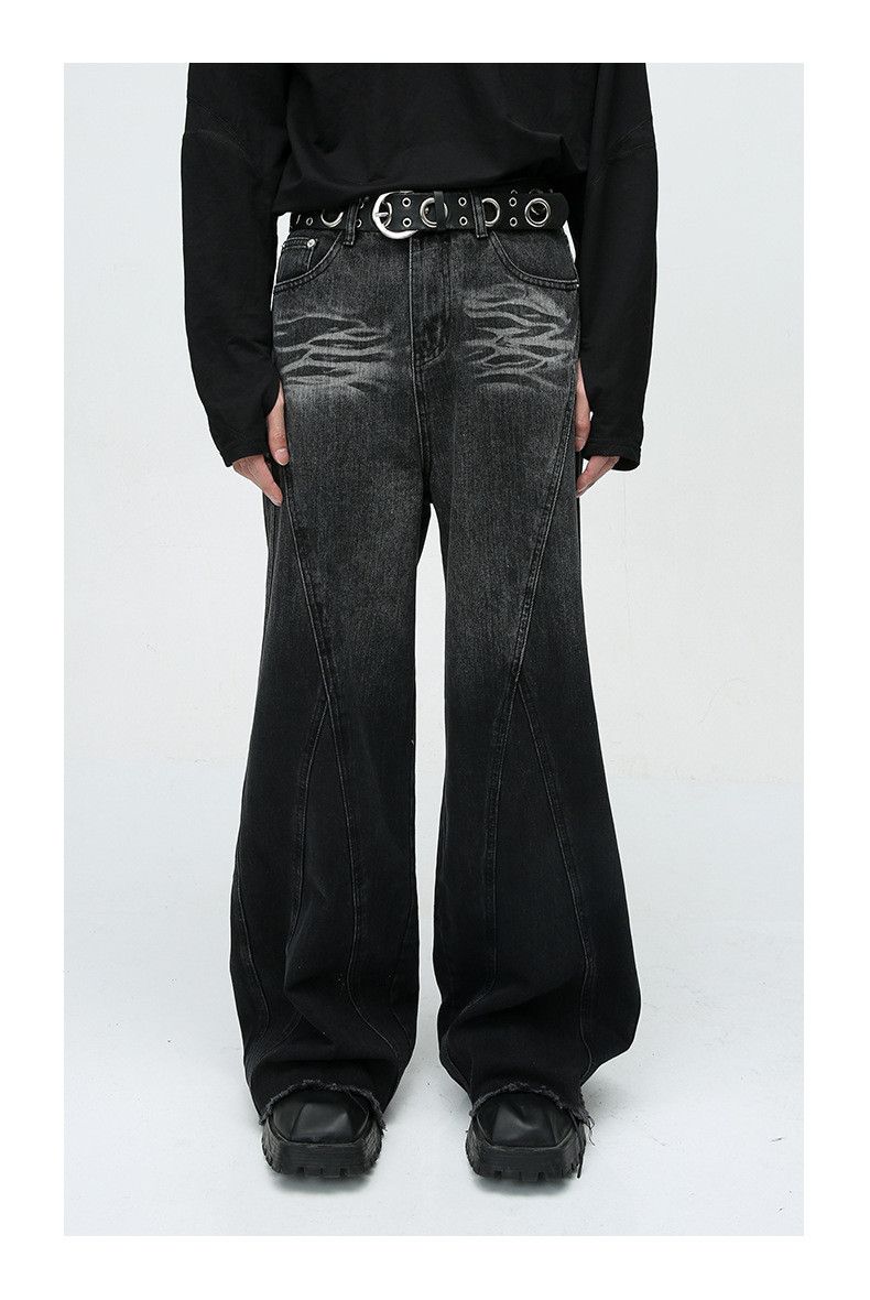 Japanese Brand × Jean Street retro patchwork loose washed jeans Size US 32 / EU 48 - 2 Thumbnail