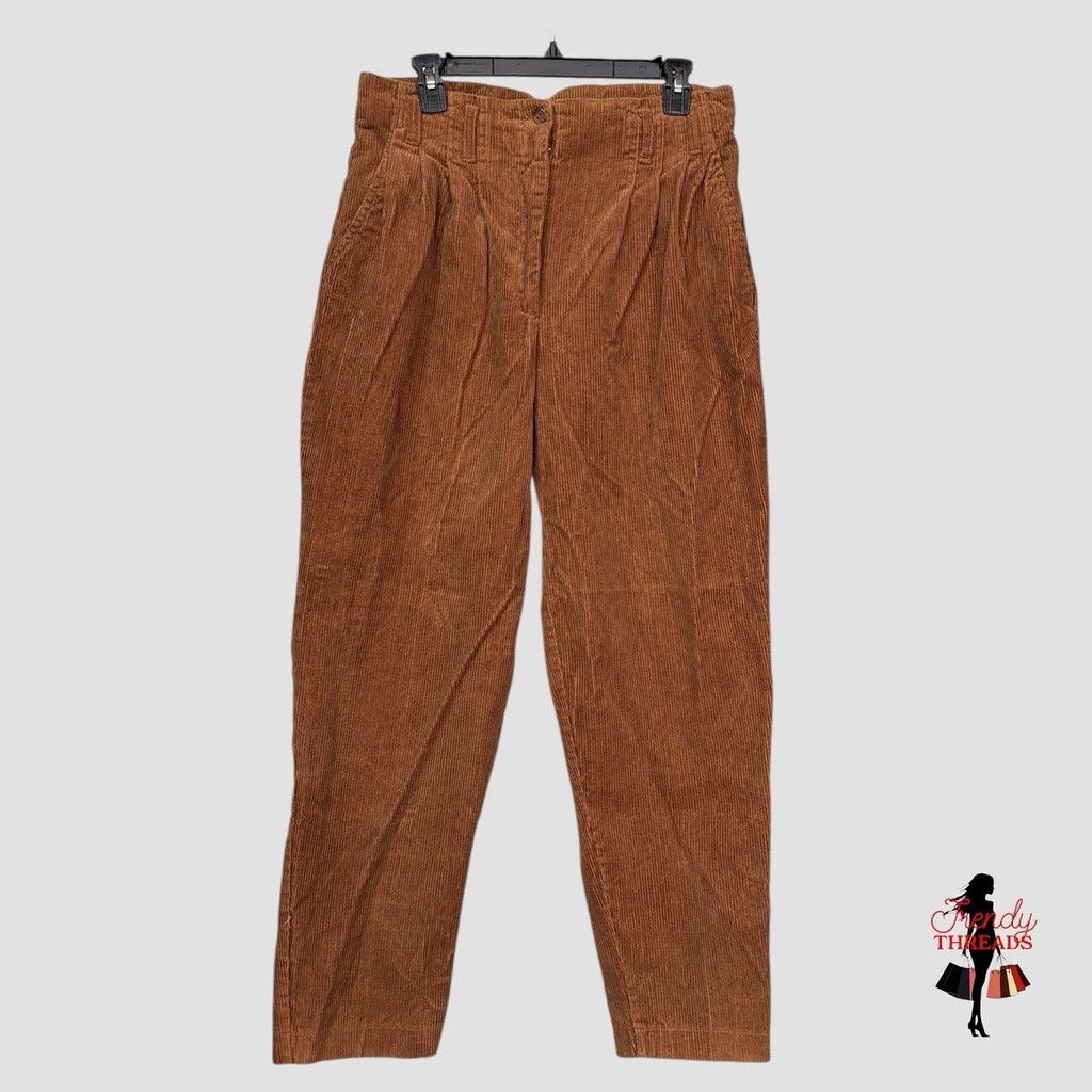 Vintage VTG 70s 80s SMALL MEDIUM Corduroy High Rise Tapered Wide Leg Size 32" / US 10 / IT 46 - 1 Thumbnail
