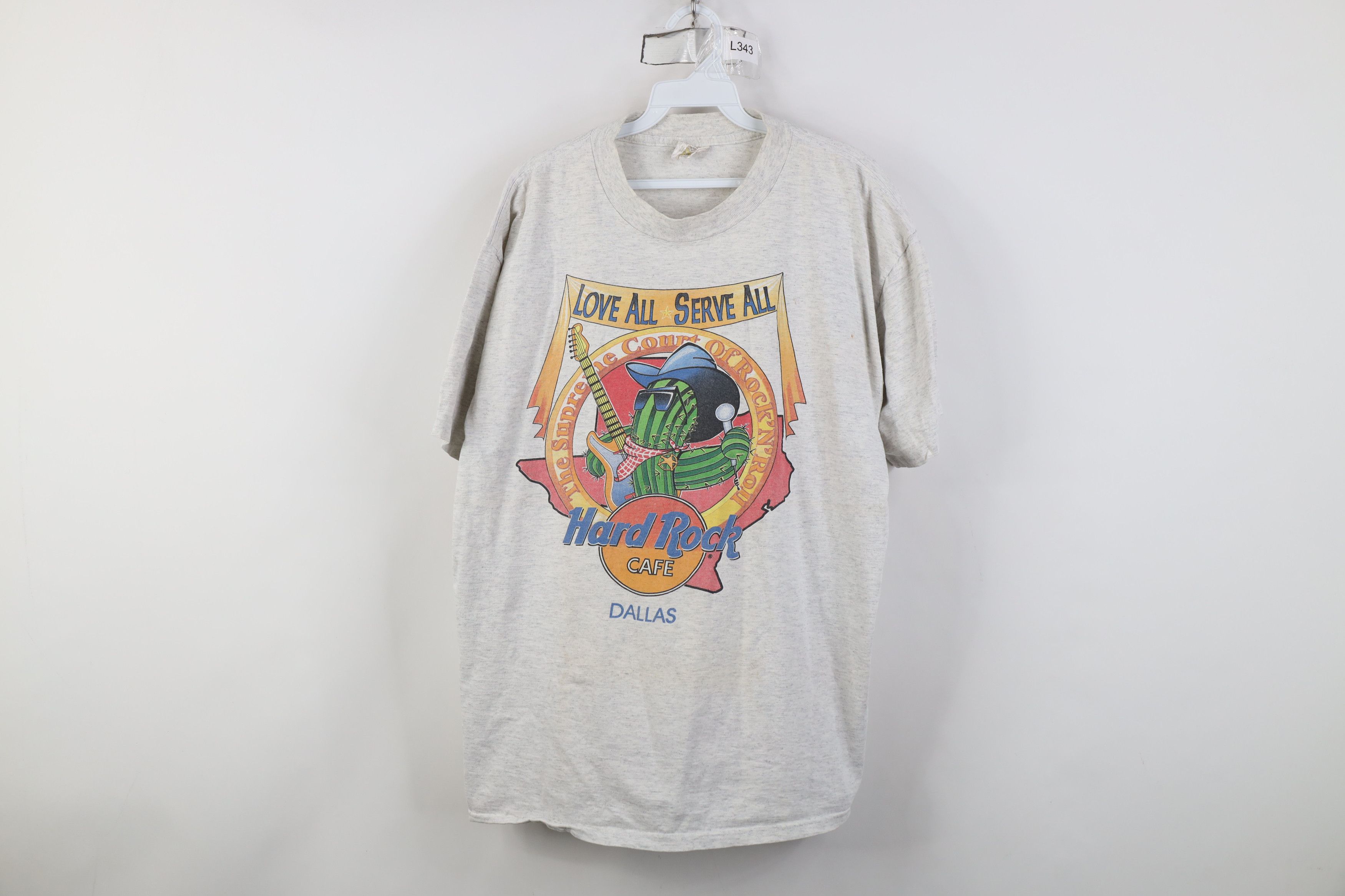 Hard Rock Cafe Vintage 90s Hard Rock Cafe Dallas Cactus T-Shirt Gray USA Size US XL / EU 56 / 4 - 1 Thumbnail