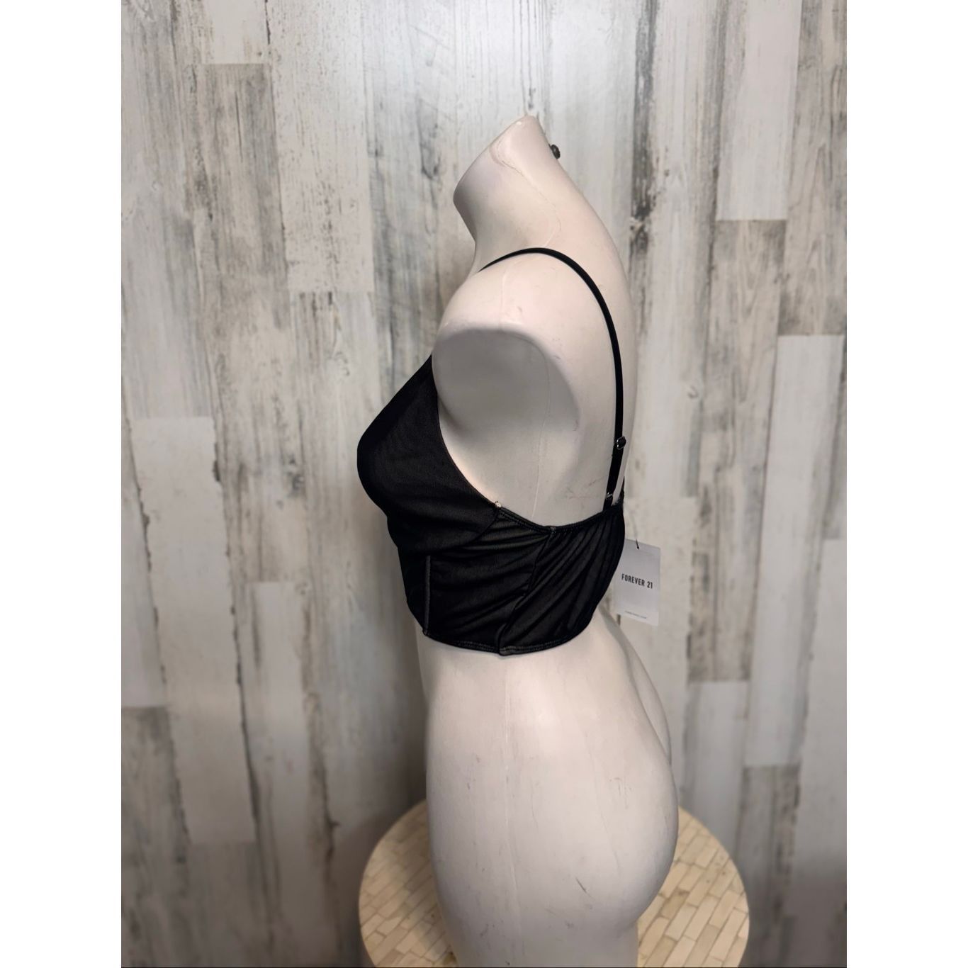 Forever 21 Forever 21 Black Mesh Corset Crop Top Women’s Medium Size M / US 6-8 / IT 42-44 - 7 Thumbnail