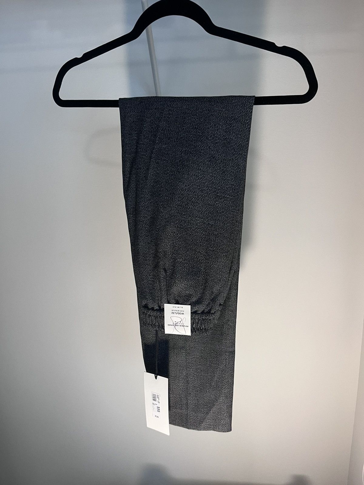 River Island Men’s River Island Black/Grey Smart Pants/Trousers Size US 30 / EU 46 - 2 Thumbnail