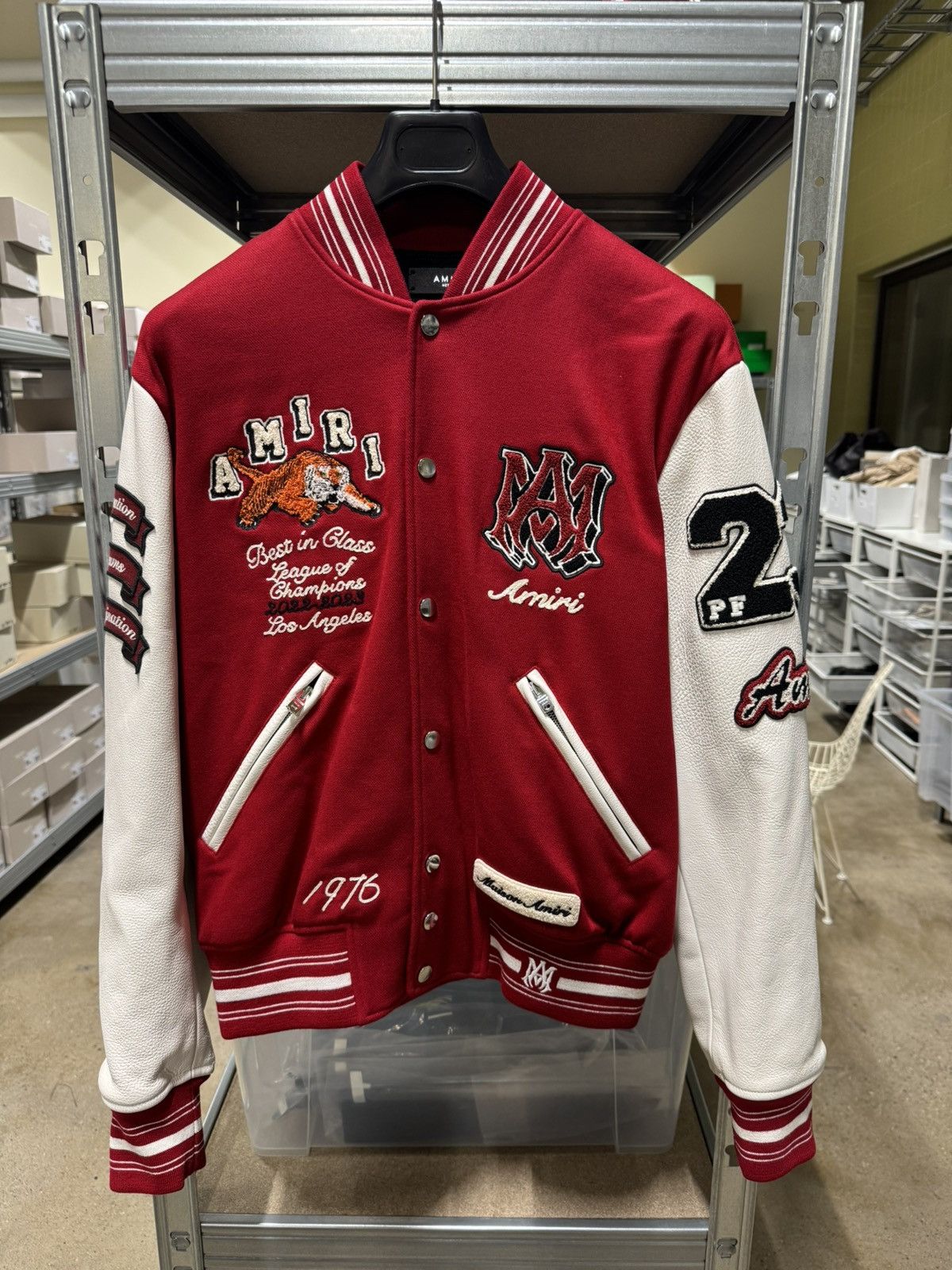 Amiri Amiri Tiger Leather Varsity Jacket NEW 3200$ Size US XL / EU 56 / 4 - 1 Thumbnail