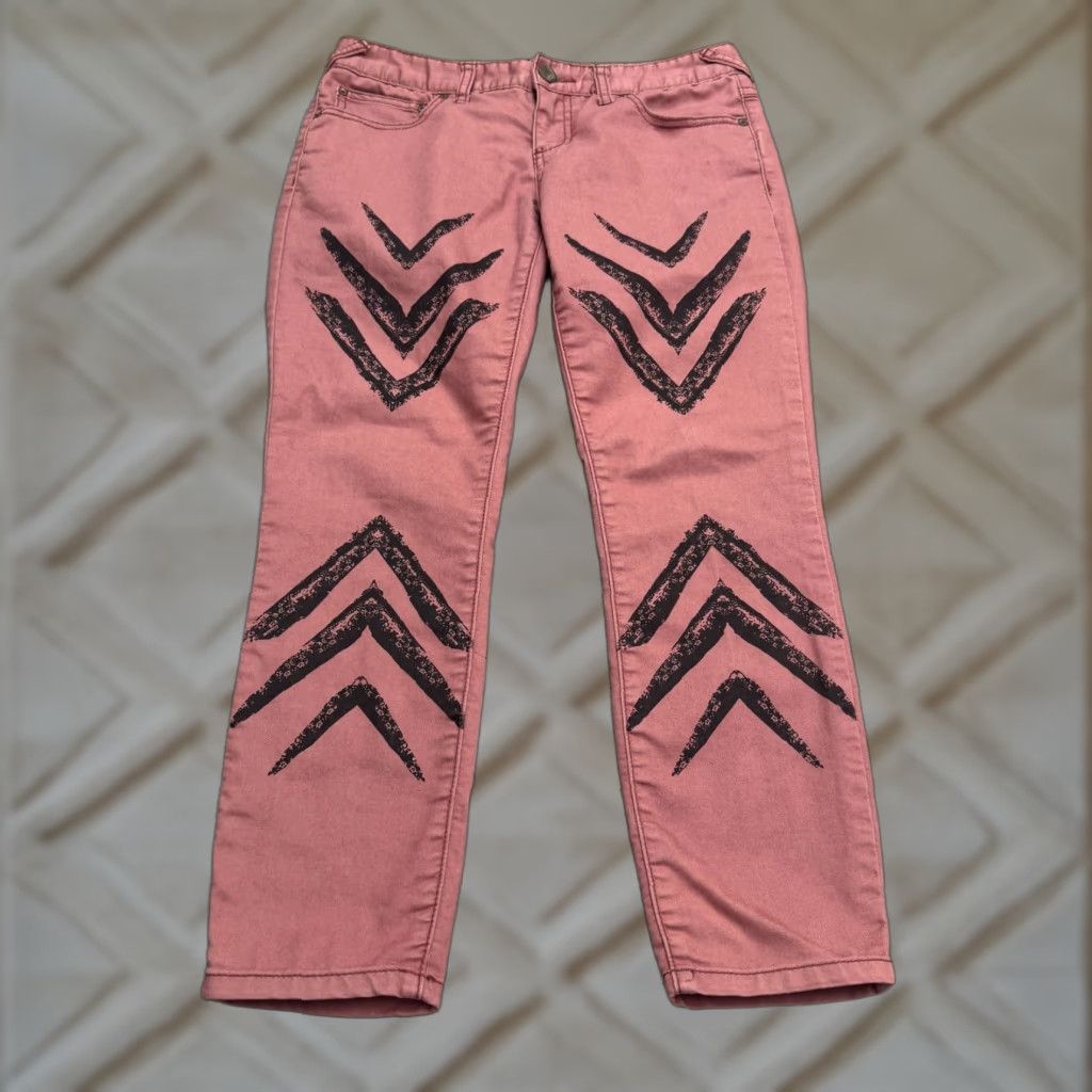Free People Free People Denim Jeans Women 28 Pink Black Arrow Mid Rise Cropped City Outdoor 5-PocketMens? Womens Size 28" / US 6 / IT 42 - 1 Thumbnail