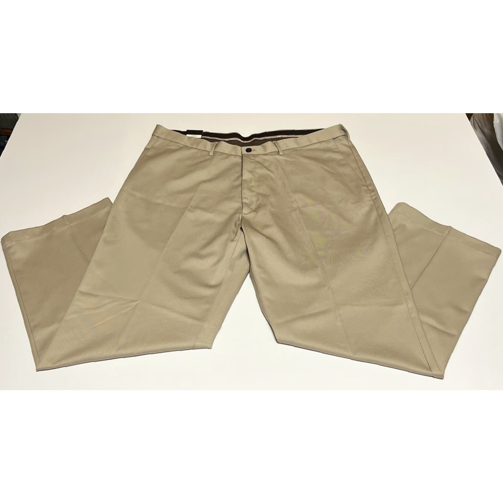 Haggar Haggar Work to Weekend Mens Pants Khaki Classic Fit 40x29 Beige Cotton Flat Front Straight Leg NWT NEW Size US 40 / EU 56 - 2 Thumbnail