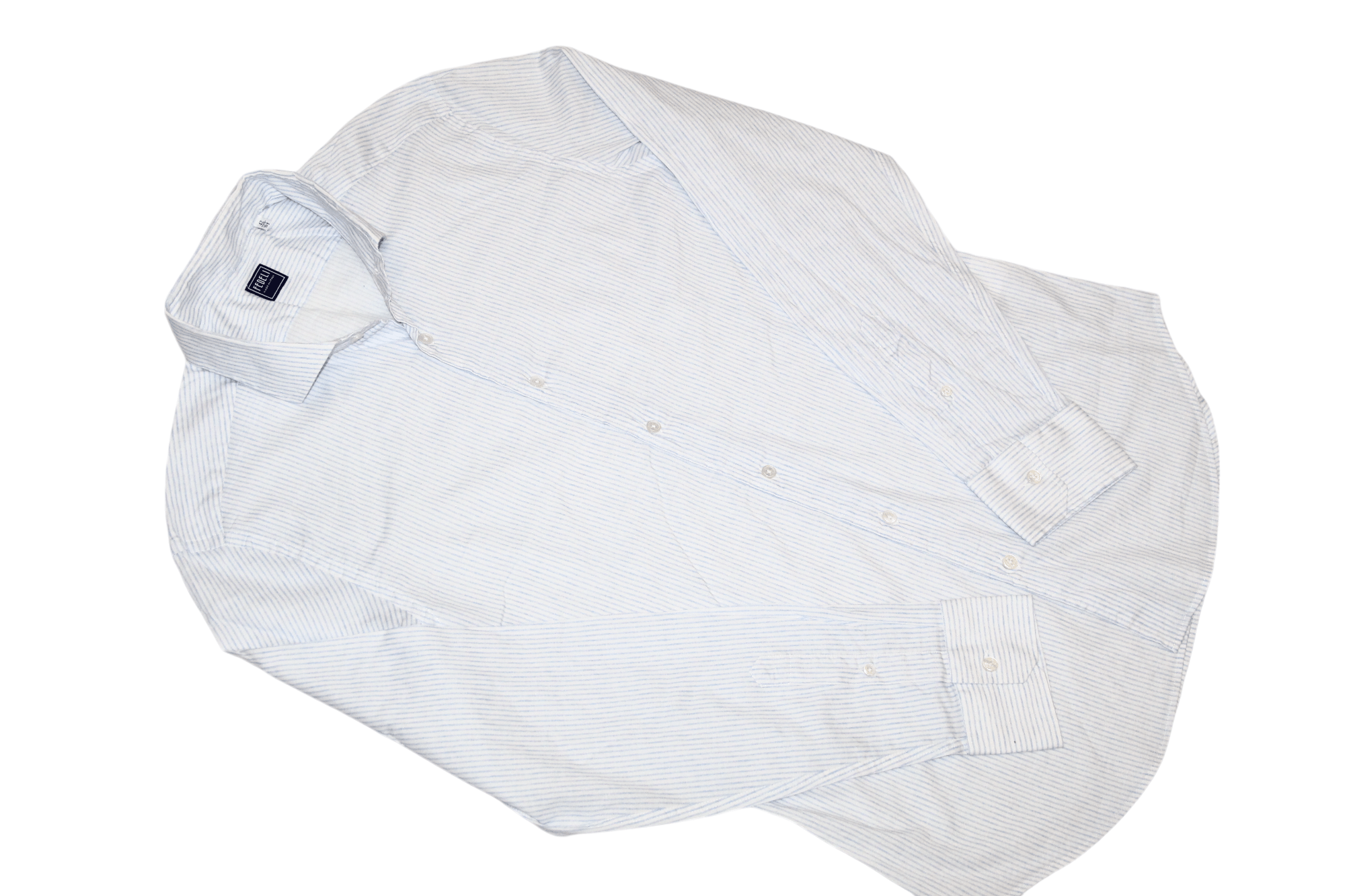 Fedeli Fedeli Bold Striped Cutaway-collar Poplin Shirt Size US L / EU 52-54 / 3 - 5 Thumbnail