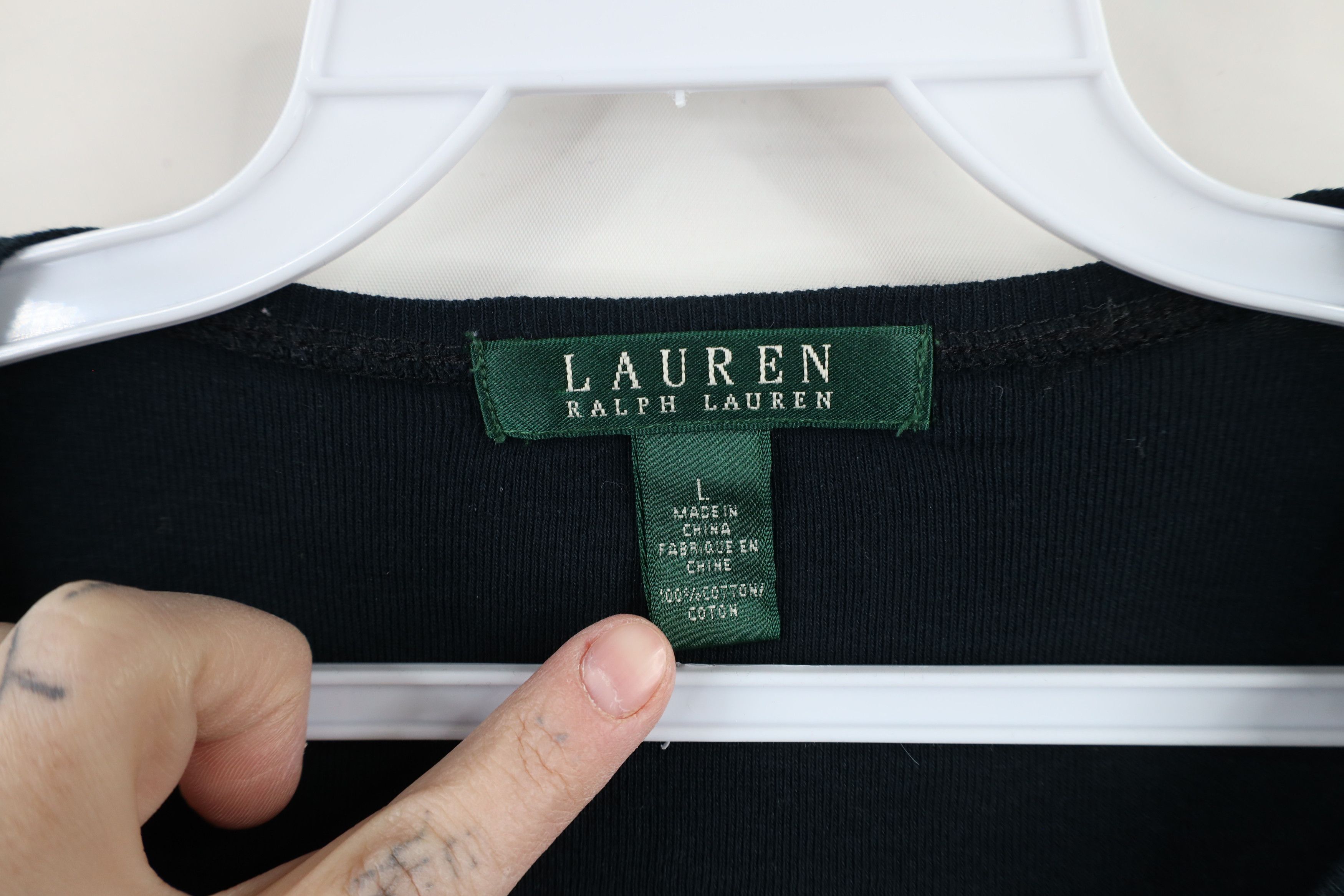 Ralph Lauren × Vintage Vintage 90s Ralph Lauren Cotton Knit Long Sleeve T-Shirt Size L / US 10 / IT 46 - 6 Thumbnail