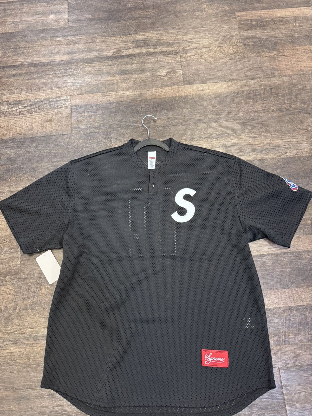 Supreme Supreme S Logo Baseball Henley Black | Grailed