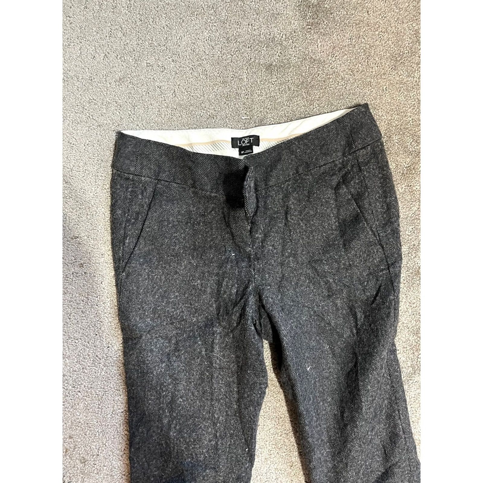 Ann Taylor Ann Taylor Loft Pants Womens 0P Petite Wool Blend Capri Cropped Straight Career Office Size 25" / US 0 / IT 36 - 2 Thumbnail