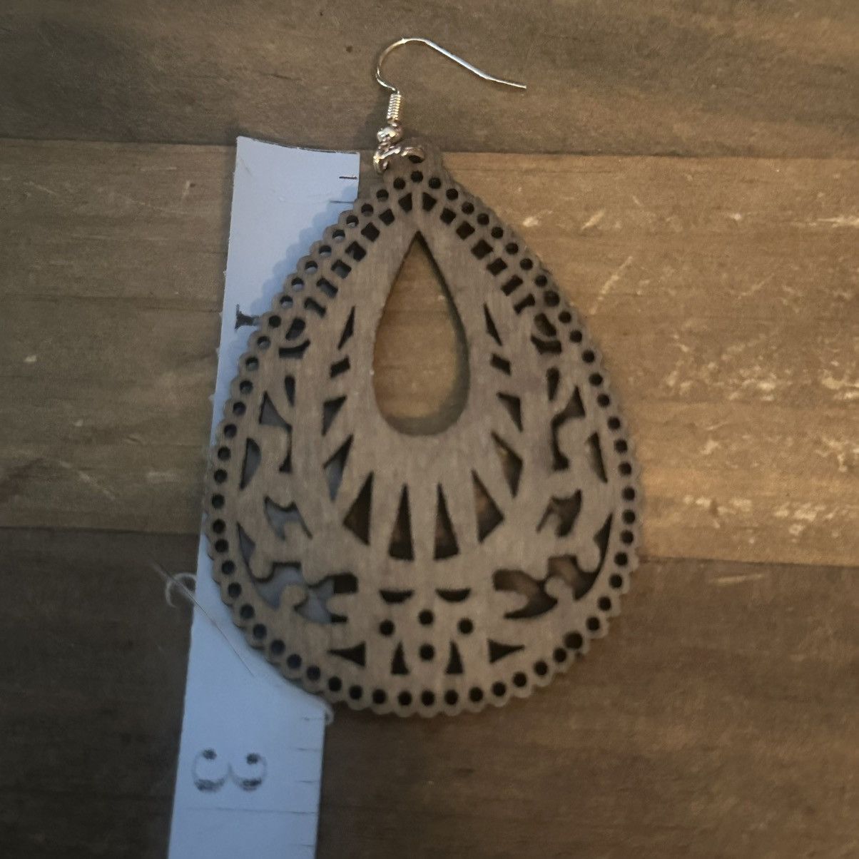 Other Boho wooden cut out teardrop dangle earrings Size ONE SIZE - 3 Thumbnail