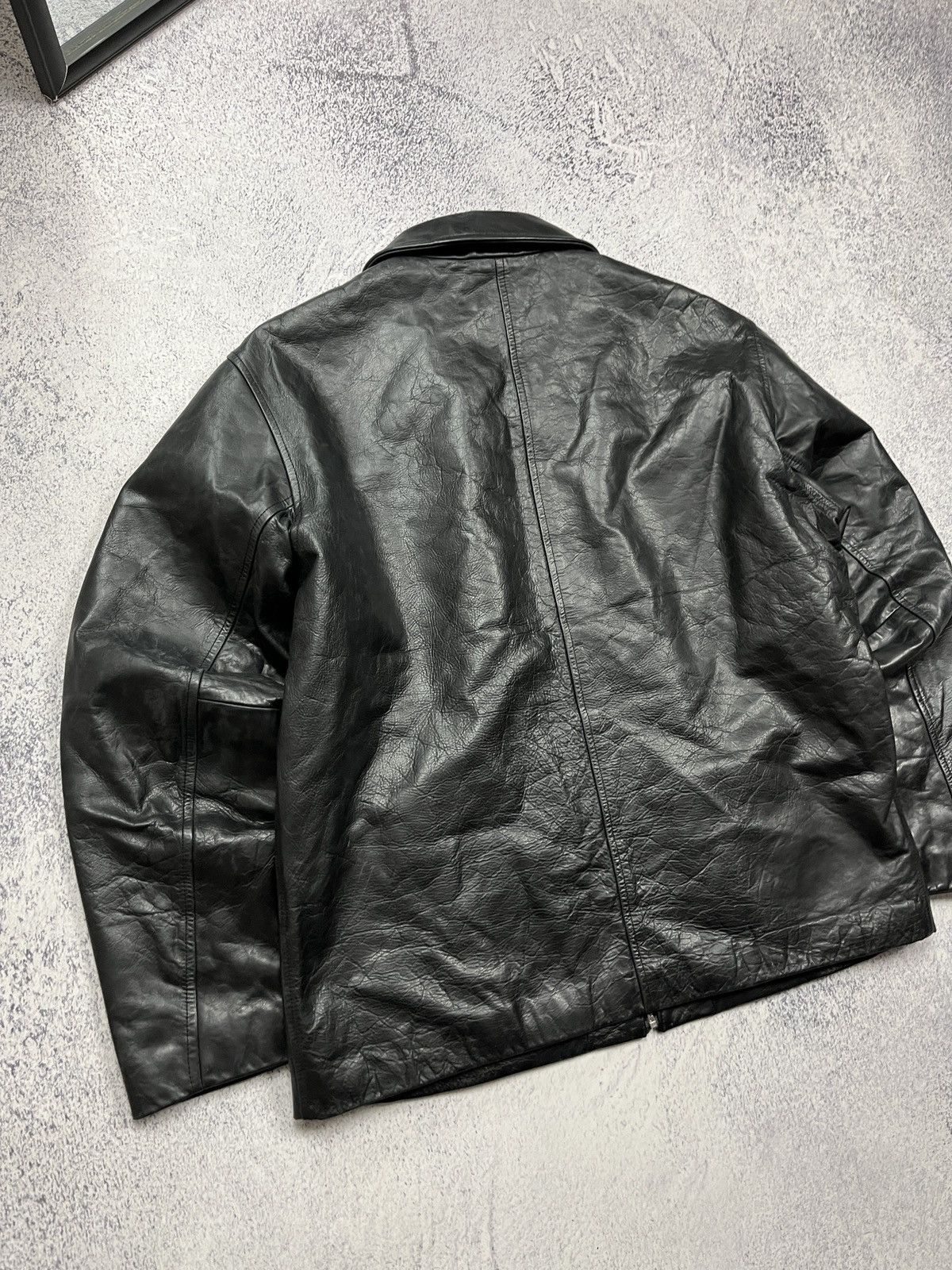Gap Vintage GAP Black Genuine Leather Jacket Avantgarde Grunge Size US L / EU 52-54 / 3 - 20 Thumbnail