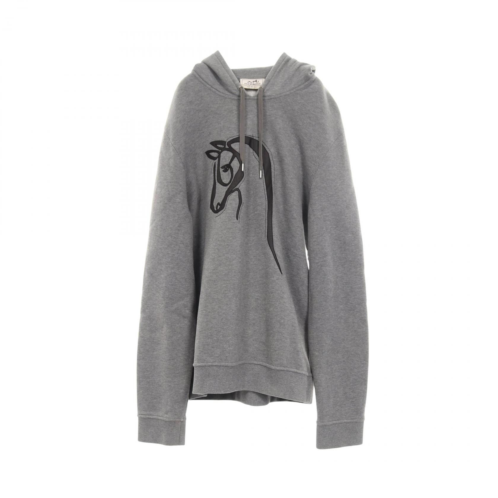 Hermes Hermes Hermes Horse Leather Patch Cotton Hoodie Textile Sweatshirts & Hoodies DUTY FREE for USA Size ONE SIZE - 1 Thumbnail