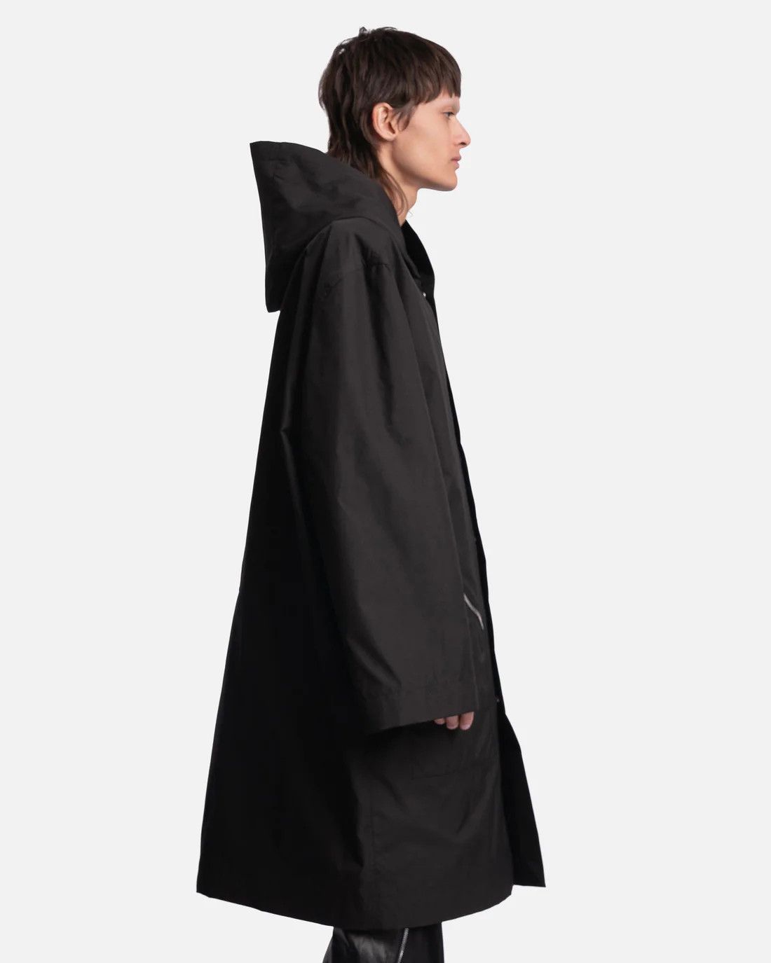 Rick Owens RICK OWENS black oversized hooded raincoat jacket Medium Size US M / EU 48-50 / 2 - 4 Thumbnail