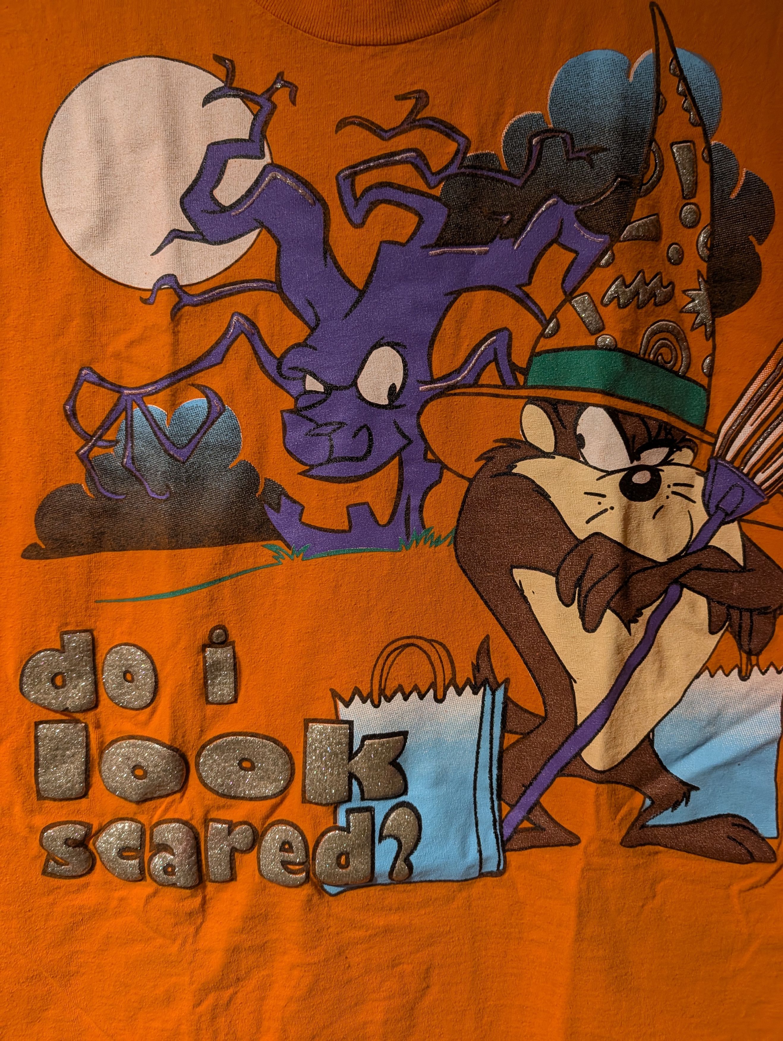 Cartoon Network Vintage Looney Tunes Taz Halloween Witch T Shirt Look Scared Size US L / EU 52-54 / 3 - 2 Thumbnail