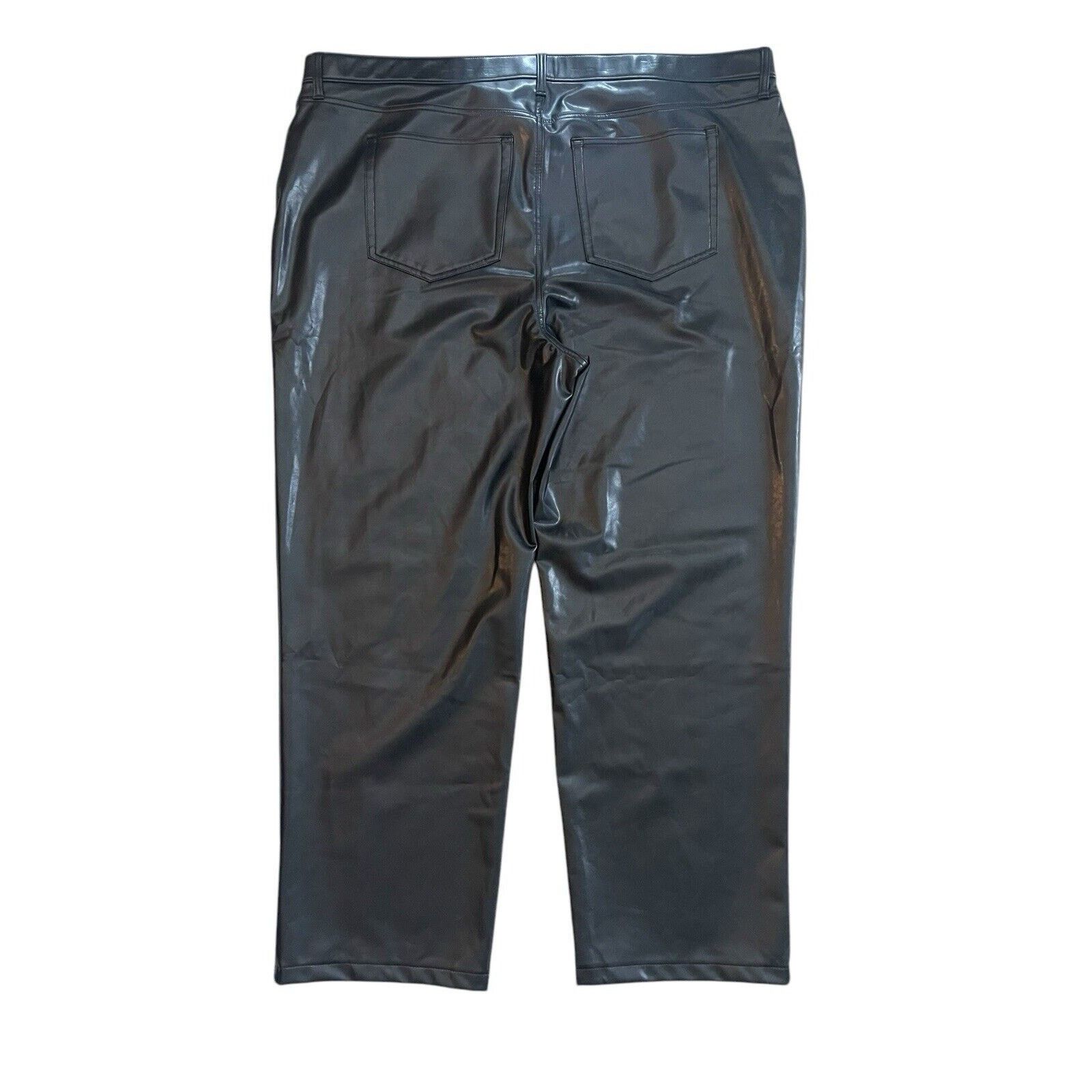 Abercrombie & Fitch Abercrombie & Fitch Pants Straight Vegan Leather 37 3XL Size 37" - 3 Thumbnail