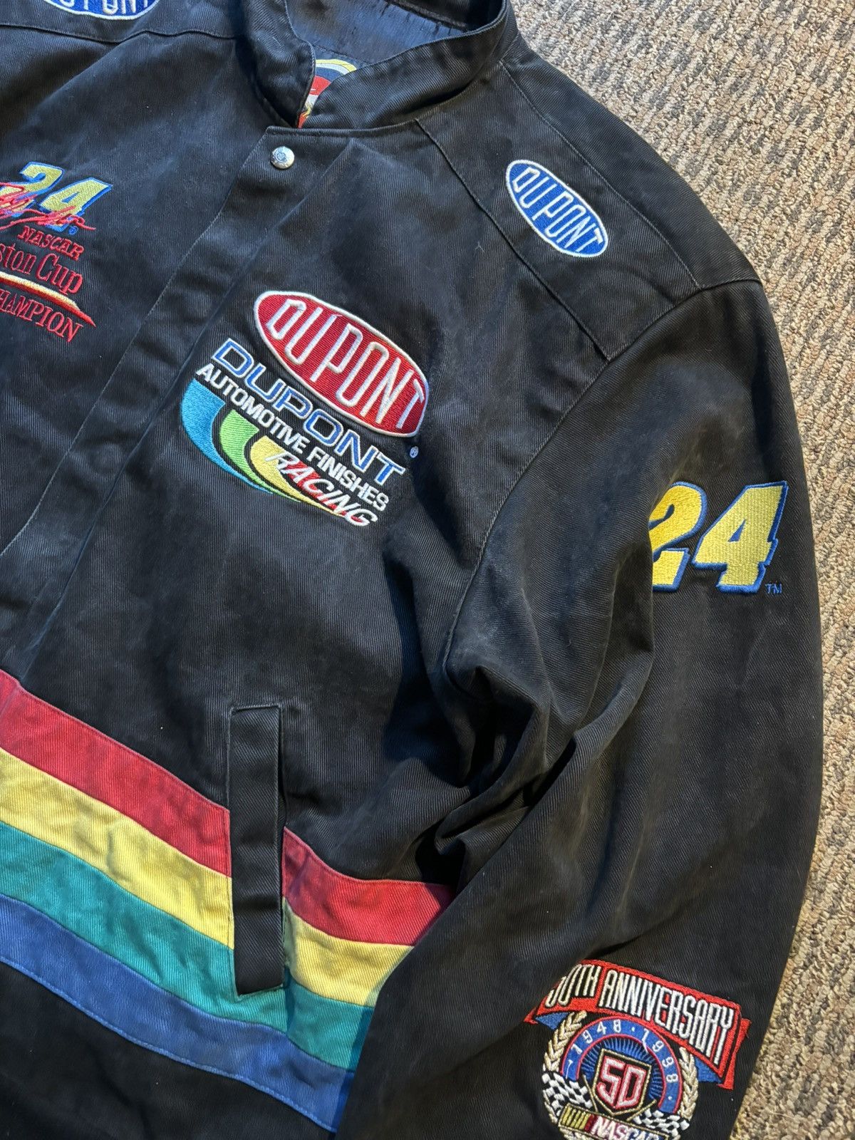 NASCAR × Vintage Vintage 90s NASCAR 3x Winston Cup 50th Anniversary Jacket Size US XL / EU 56 / 4 - 7 Thumbnail