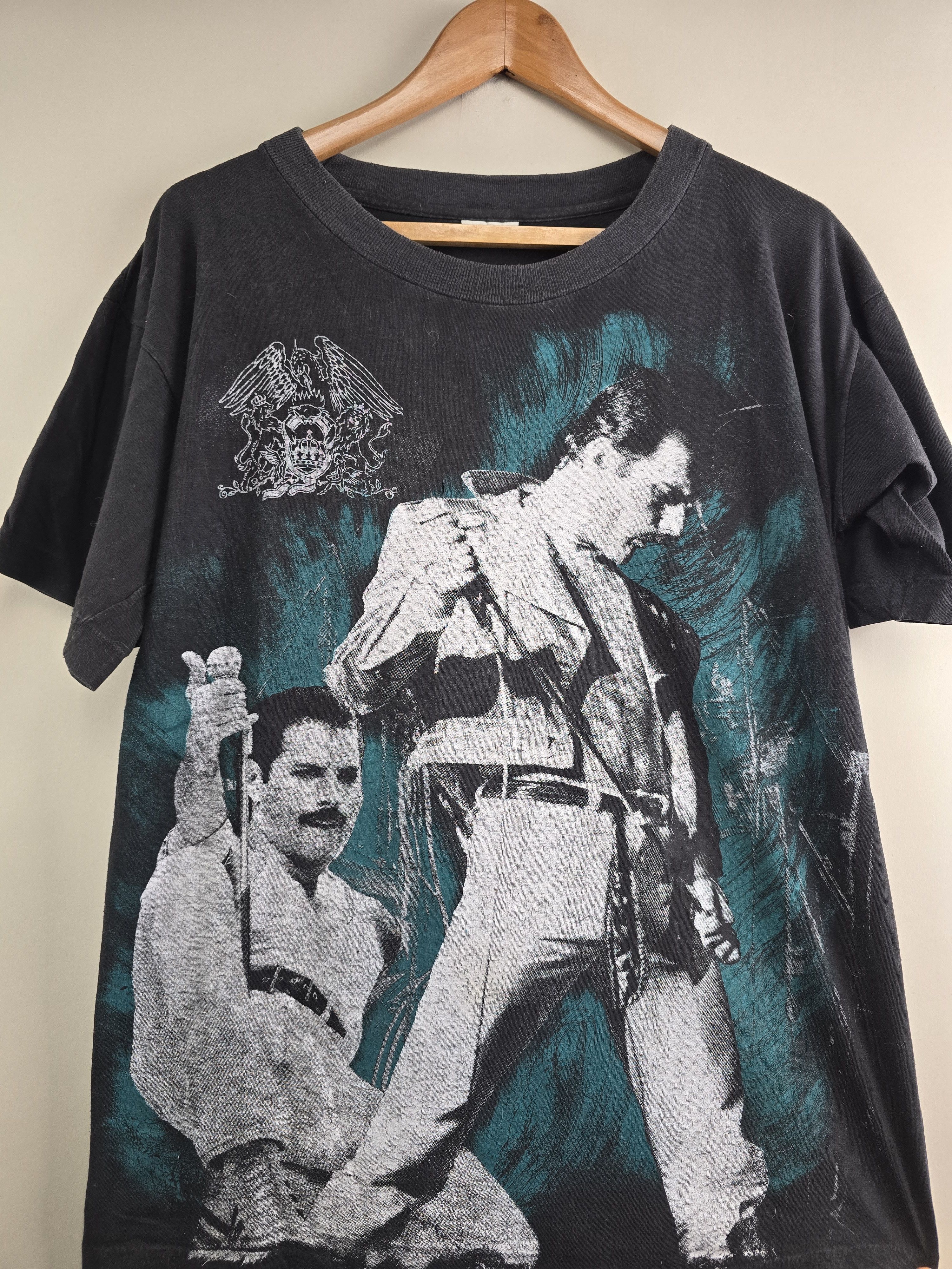 Band Tees × Vintage 90s Queen Freddie Mercury L 21.5" 27" Size US L / EU 52-54 / 3 - 2 Thumbnail