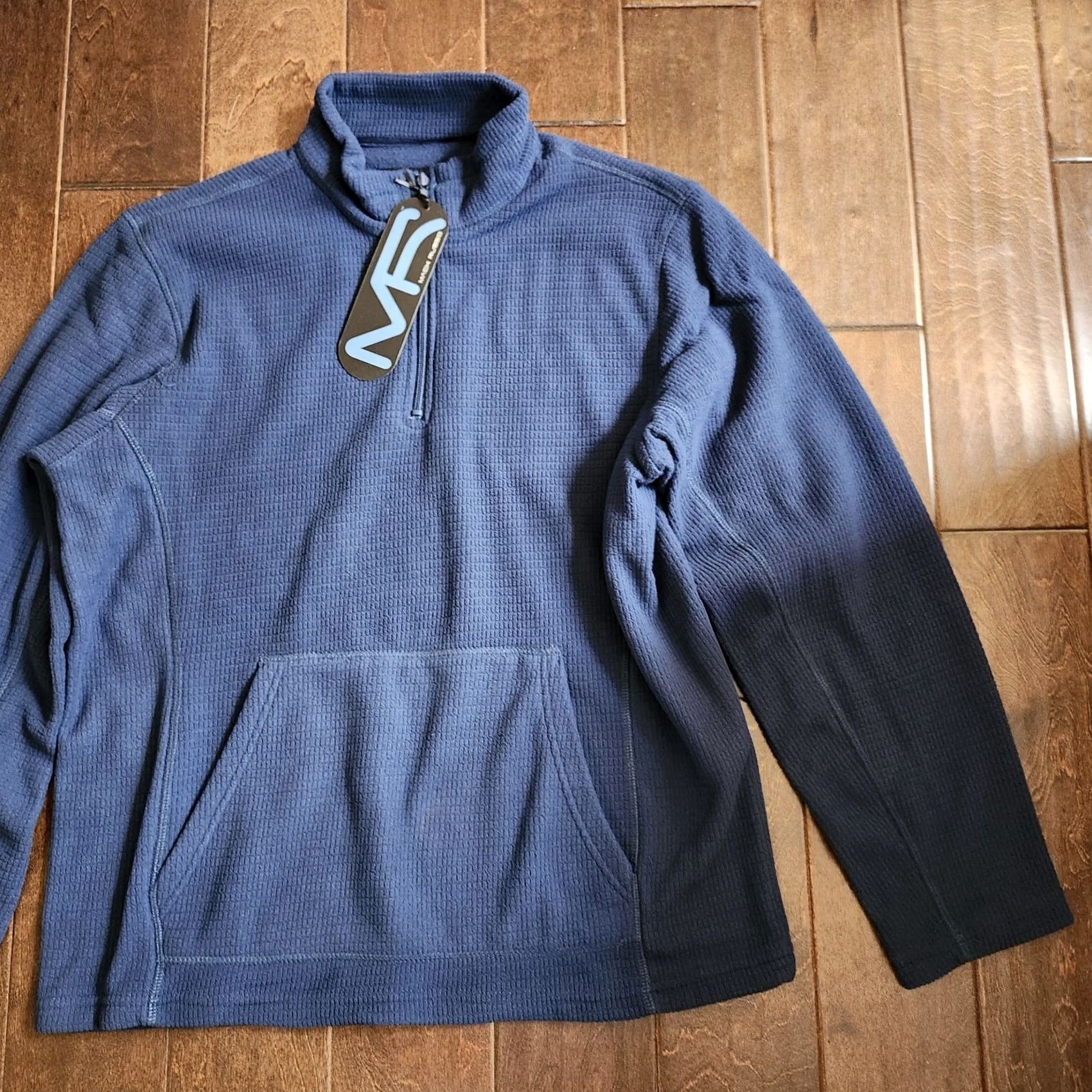 Vintage Mack Navy Blue Sweater 1/4 Zip Pocket - Size L - Men - Polyester - Pullover - Regular Fit - NWT Size US L / EU 52-54 / 3 - 3 Thumbnail