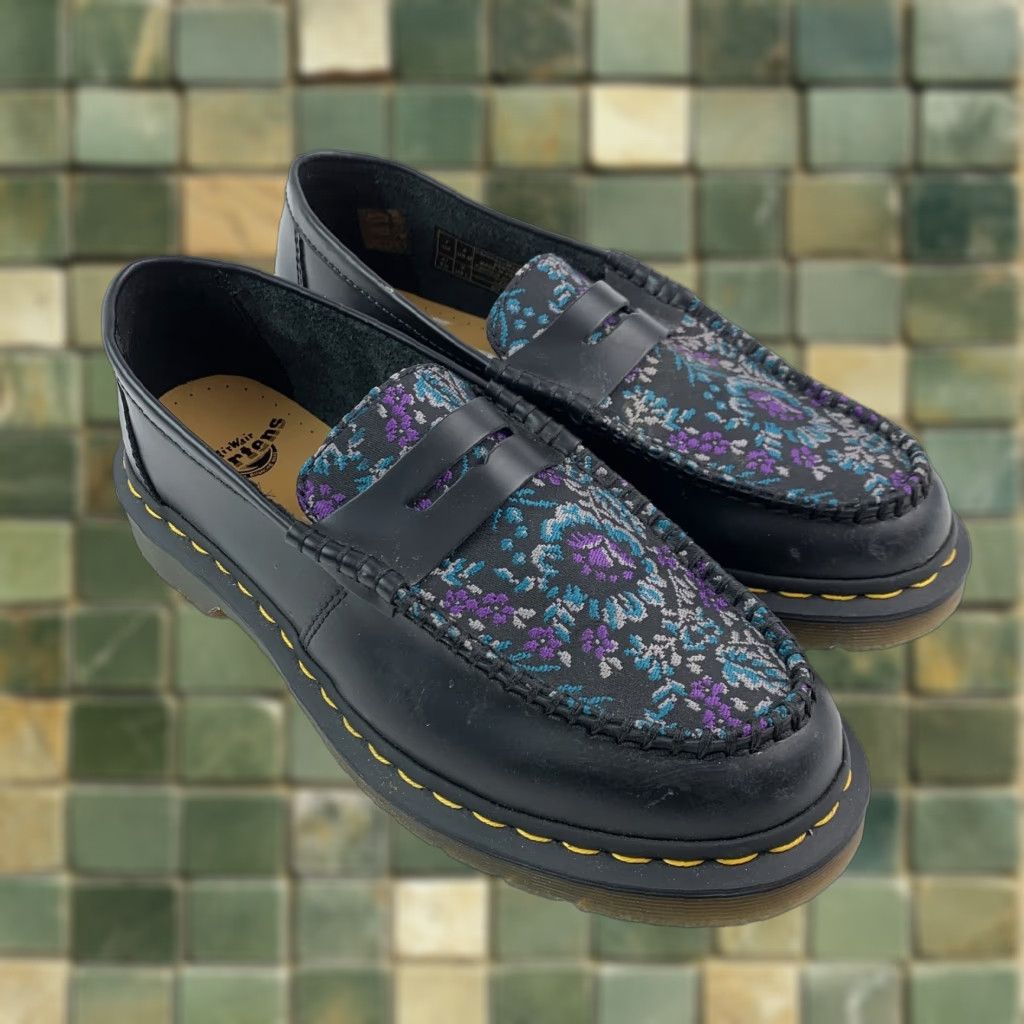 Dr. Martens Dr. Martens Penton Black Floral Brocade Leather Loafers Flats Unisex M8 W9 Size US 9 / IT 39 - 1 Thumbnail