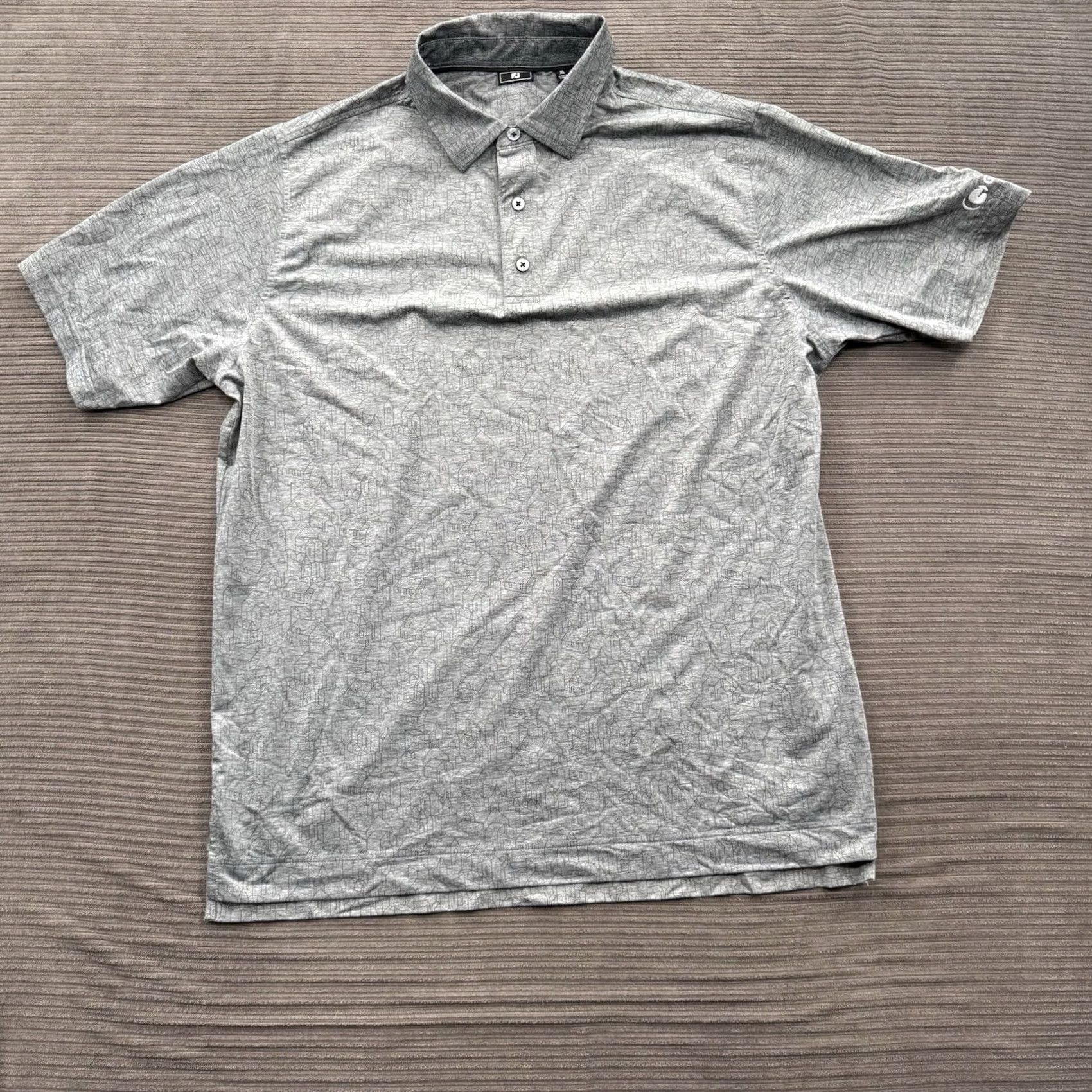 Footjoy FootJoy Polo Shirt Men XL Gray Outdoor Print Polyester Golfing All Seasons Breathable Athletic Shirt Mens Size US XL / EU 56 / 4 - 2 Thumbnail