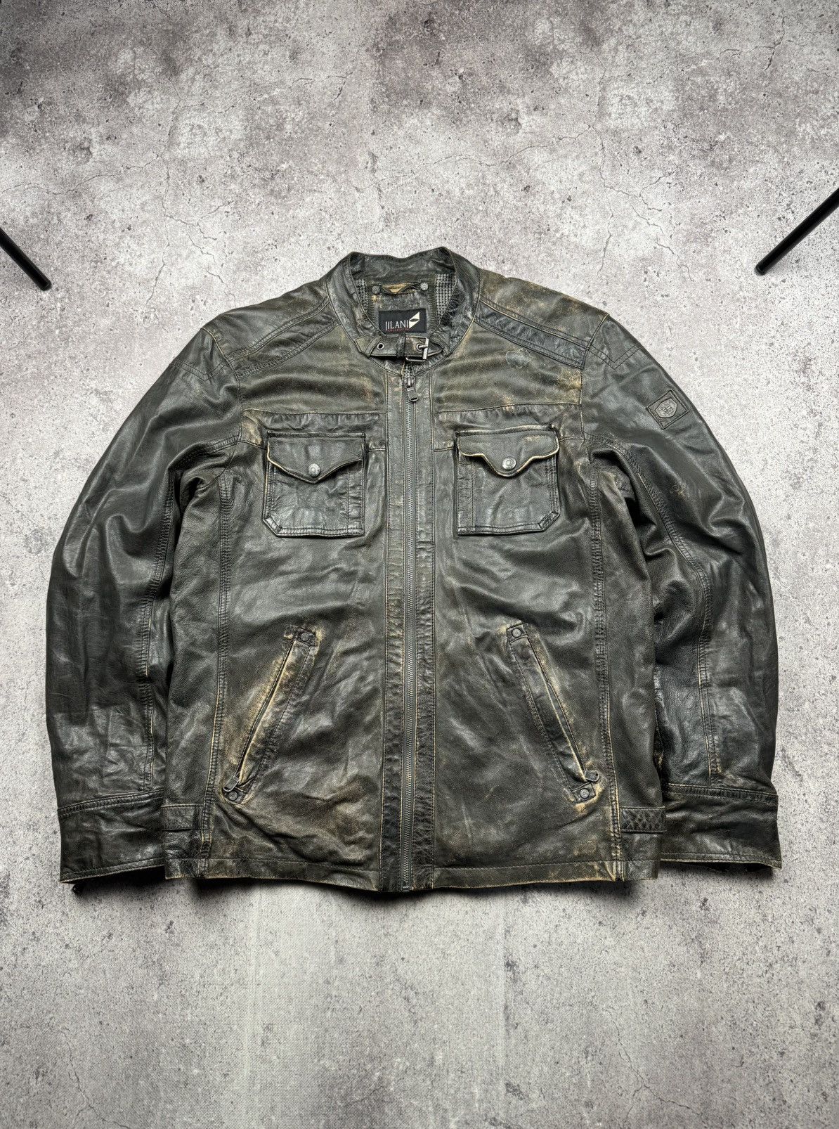 Vintage Crazy Vintage Punk Distressed Leather Jacket Japan Y2K Style Size US L / EU 52-54 / 3 - 1 Thumbnail