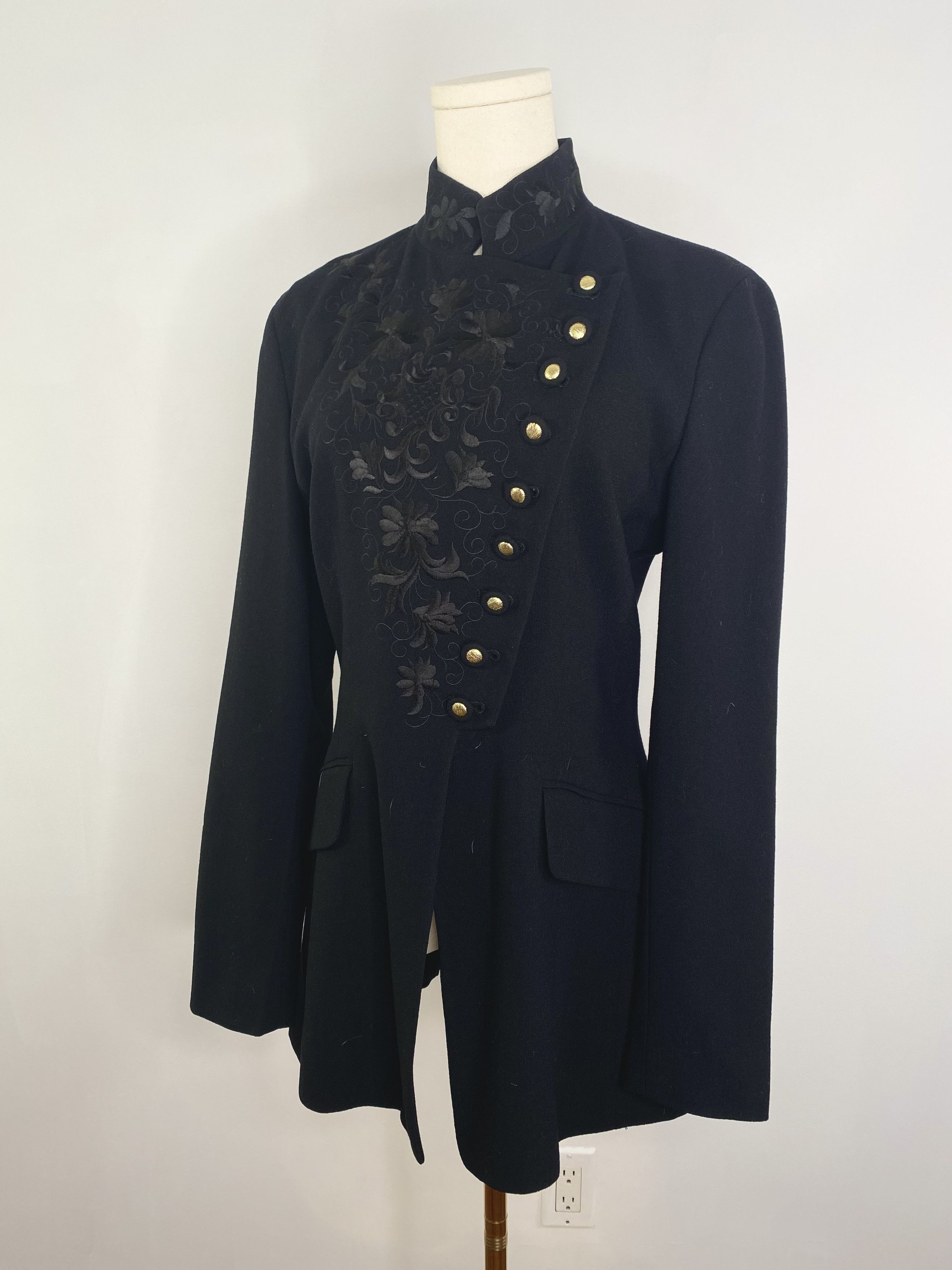 Designer Black & Gold Military Tailor Jacket - Jessica Size L / US 10 / IT 46 - 6 Thumbnail
