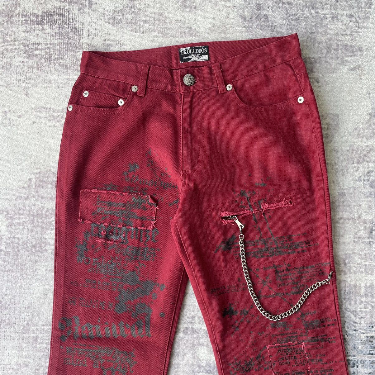 Beauty Beast Vintage Skulldeos Punk Gothic Bondage Flare LGB Style Pants Size US 30 / EU 46 - 3 Thumbnail