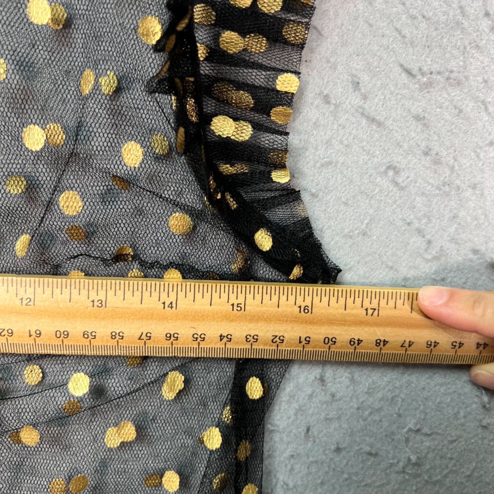 Vintage Jill Stuart Blouse Women Polka Dot Sheer Sleeveless Ruffle Black 0 XS? Size XS / US 0-2 / IT 36-38 - 4 Thumbnail