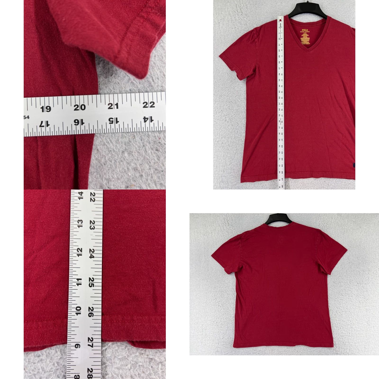 Ralph Lauren Polo Ralph Lauren Shirt Men L Red Cotton Jersey V-Neck Short Sleeve Embroidered Logo Polo Pony Sports Classic Size US L / EU 52-54 / 3 - 8 Thumbnail