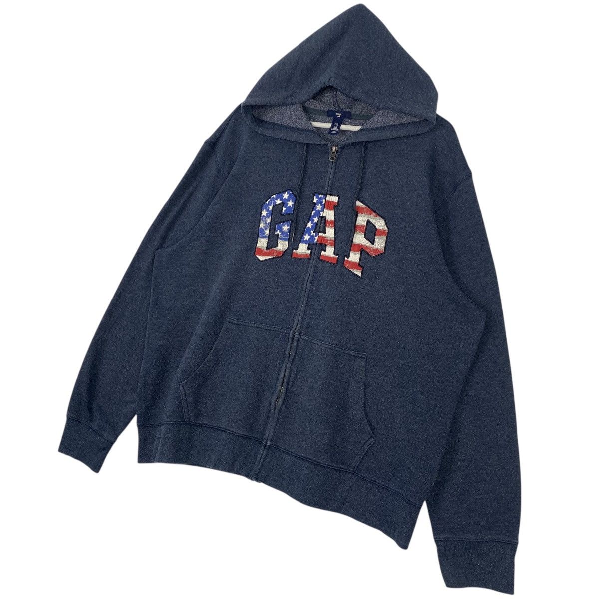 Other Vintage GAP Hoodie Full Zip Big Logo Embroidered NavyBlue Size US XL / EU 56 / 4 - 2 Thumbnail