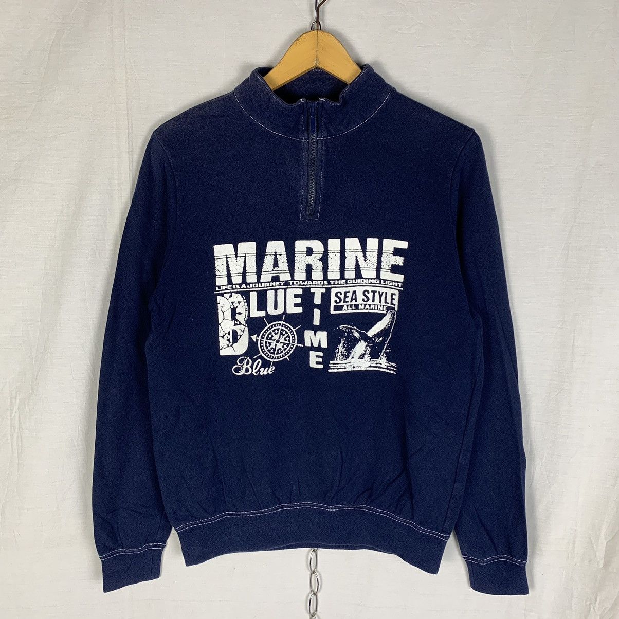 Blue Blue Japan Blue Blue Quarter Zip Sweatshirt Size US S / EU 44-46 / 1 - 1 Thumbnail