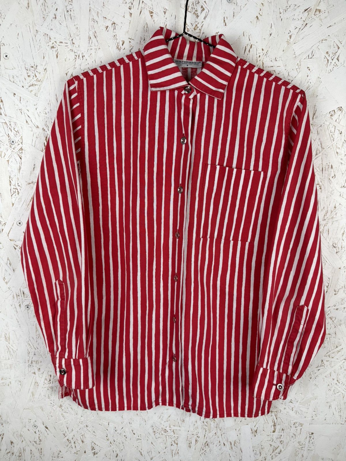 Marimekko Vintage Marimekko Jokapoika Metal Button Red Dress Shirt S Size US S / EU 44-46 / 1 - 1 Thumbnail