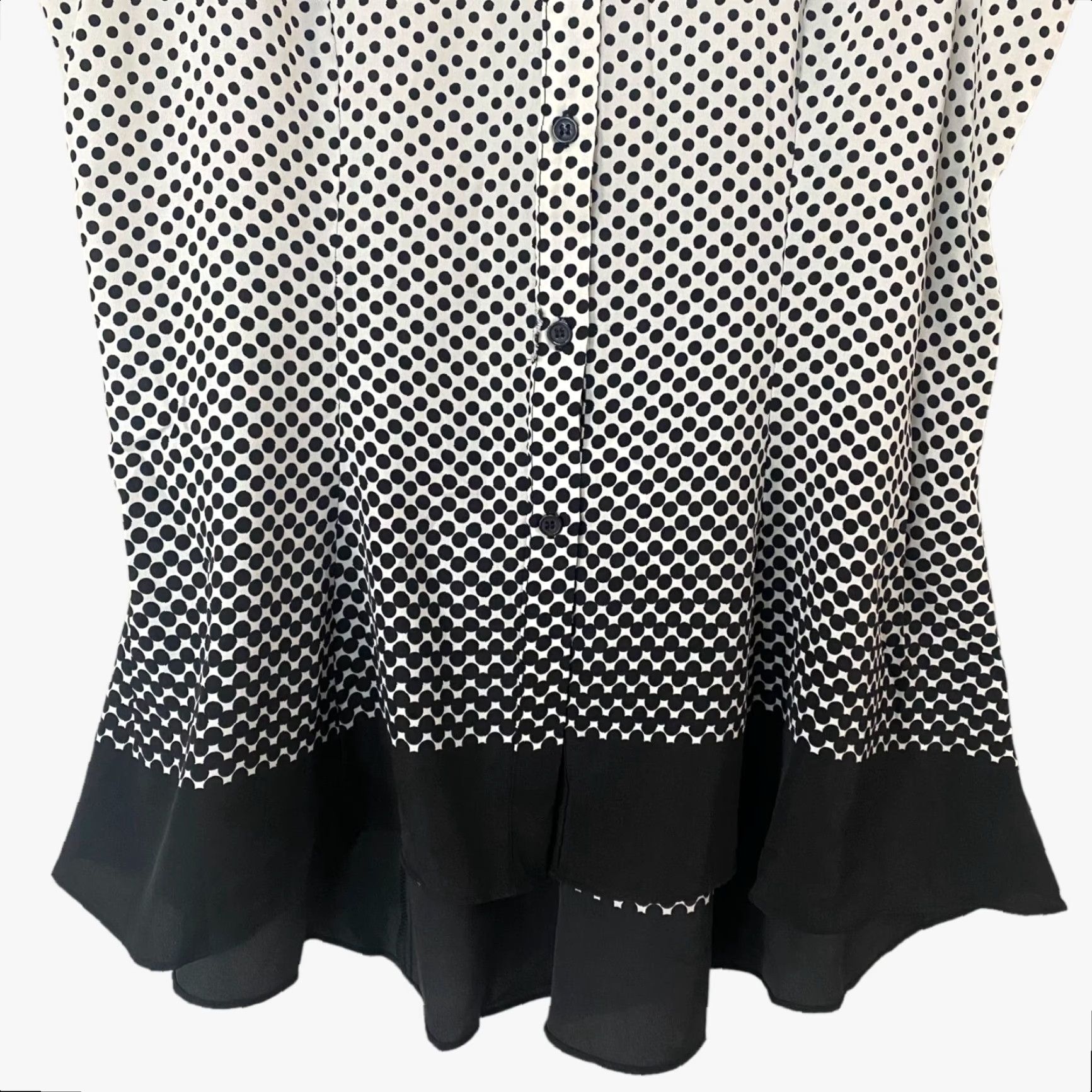 Vintage New York & Company Blouse Sleeveless Ombre Polka Dot Women's Medium White Black Size M / US 6-8 / IT 42-44 - 6 Thumbnail