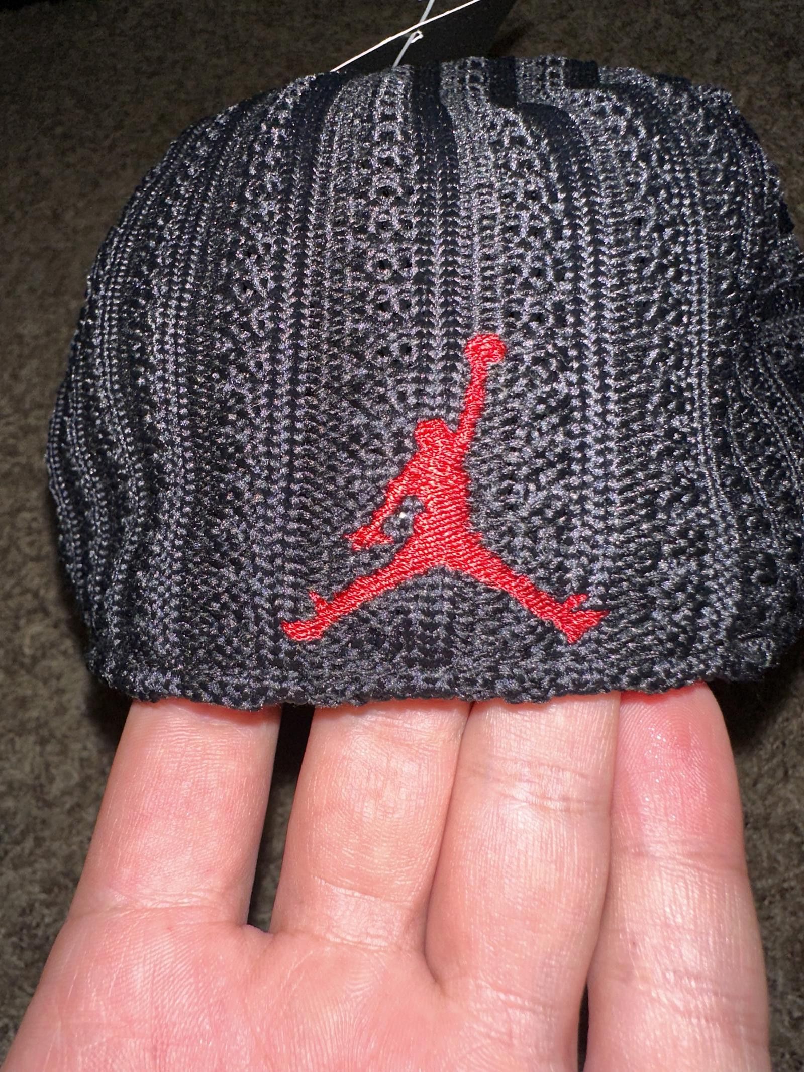 Jordan Brand AIR JORDAN Jumpman Knit Woven Flex Fit Hat Cap Black 2005 Size ONE SIZE - 5 Thumbnail