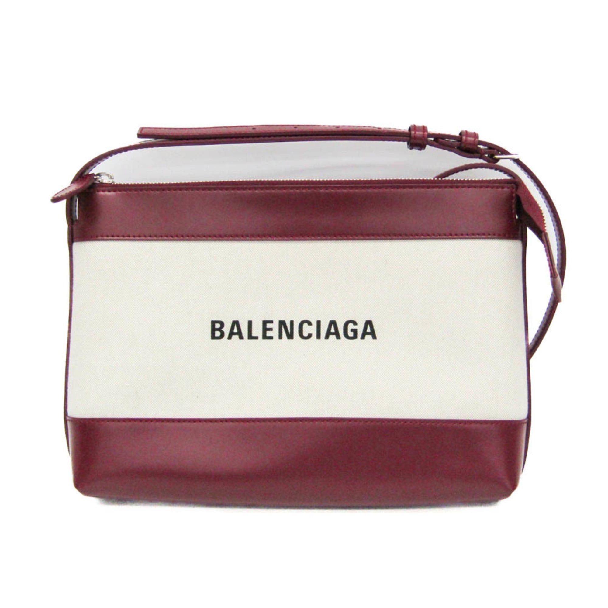 Balenciaga Balenciaga Navy Crossbody Bag 639497 Men,Women Canvas,Leather Shoulder Bag Off-white,Wine Size ONE SIZE - 1 Thumbnail