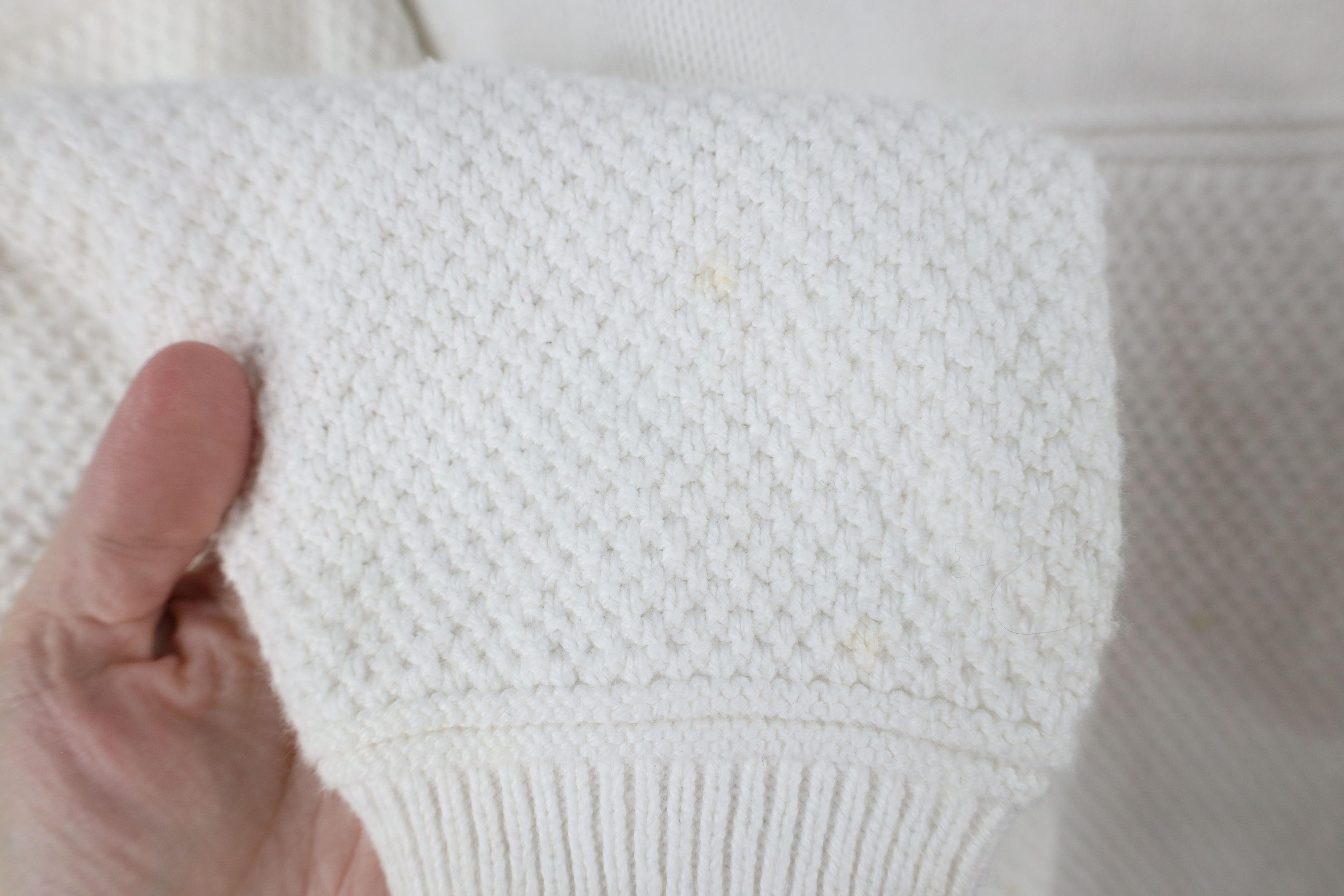 Vintage Vintage 90s Streetwear Knit Crewneck Sweater White USA Size US XXL / EU 58 / 5 - 5 Thumbnail