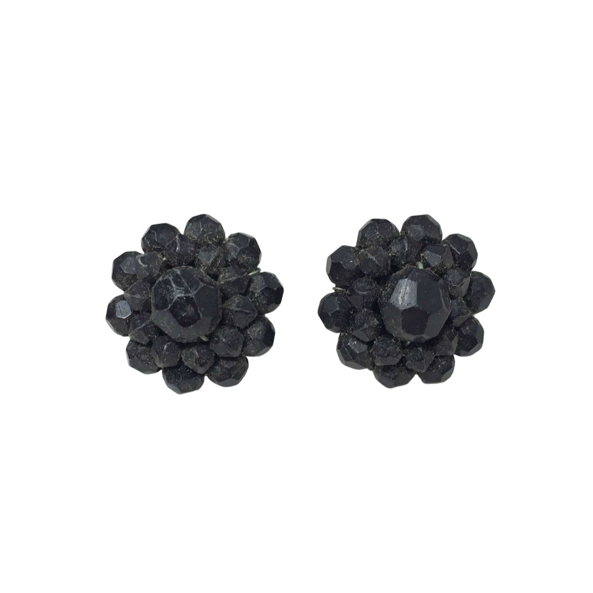 Other Women's Navy Blue/Black Cluster Bead Clip On Earrings Size ONE SIZE - 1 Thumbnail