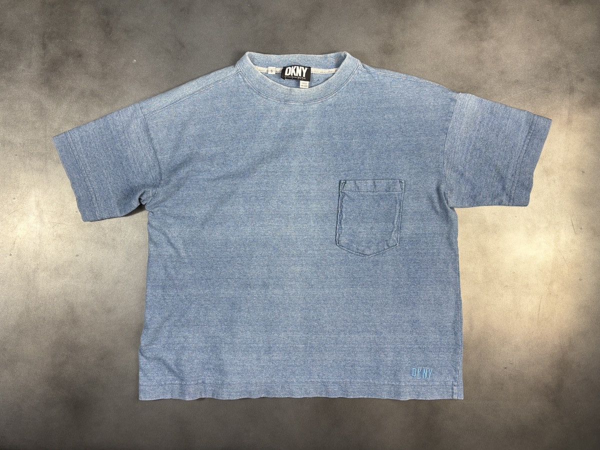 DKNY 1990s Vintage DKNY Tee Heather Crop Boxy Made in USA Donna K Size US S / EU 44-46 / 1 - 11 Thumbnail