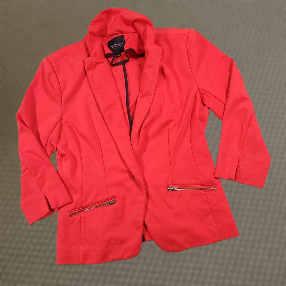 Christian Siriano Christian Siriano Blazer Womens Small Coral Runway Style Career Jacket Stretch Jacket/Coat Blazer Size S / US 4 / IT 40 - 1 Thumbnail
