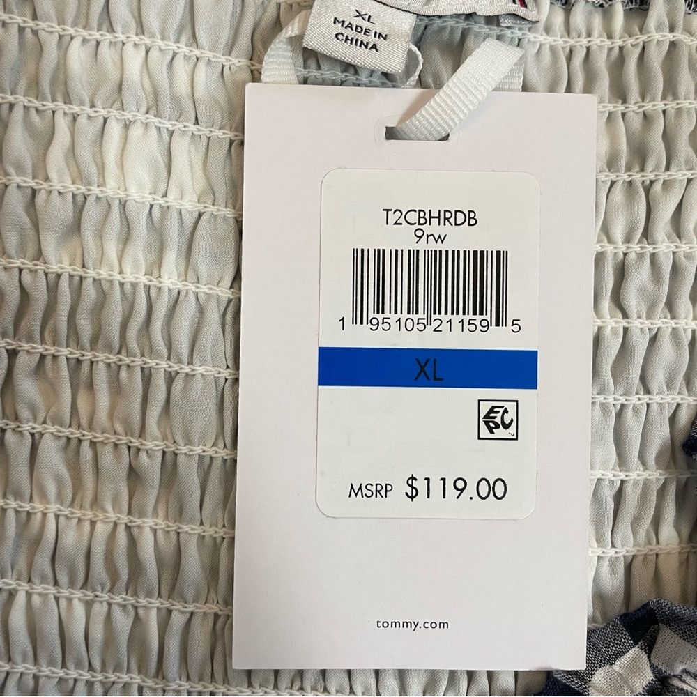 Tommy Hilfiger NWT New $119 Tommy Hilfiger Smocked Off Shoulder Puff Sleev Size XL / US 12-14 / IT 48-50 - 7 Thumbnail