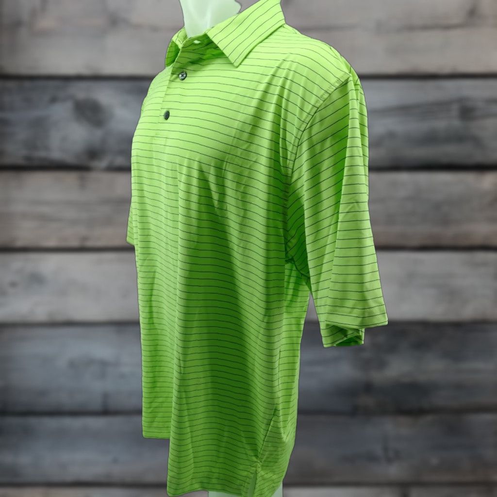 Footjoy FootJoy XL Men's Polo Shirt Golf Lime Green Striped Size US XL / EU 56 / 4 - 1 Thumbnail